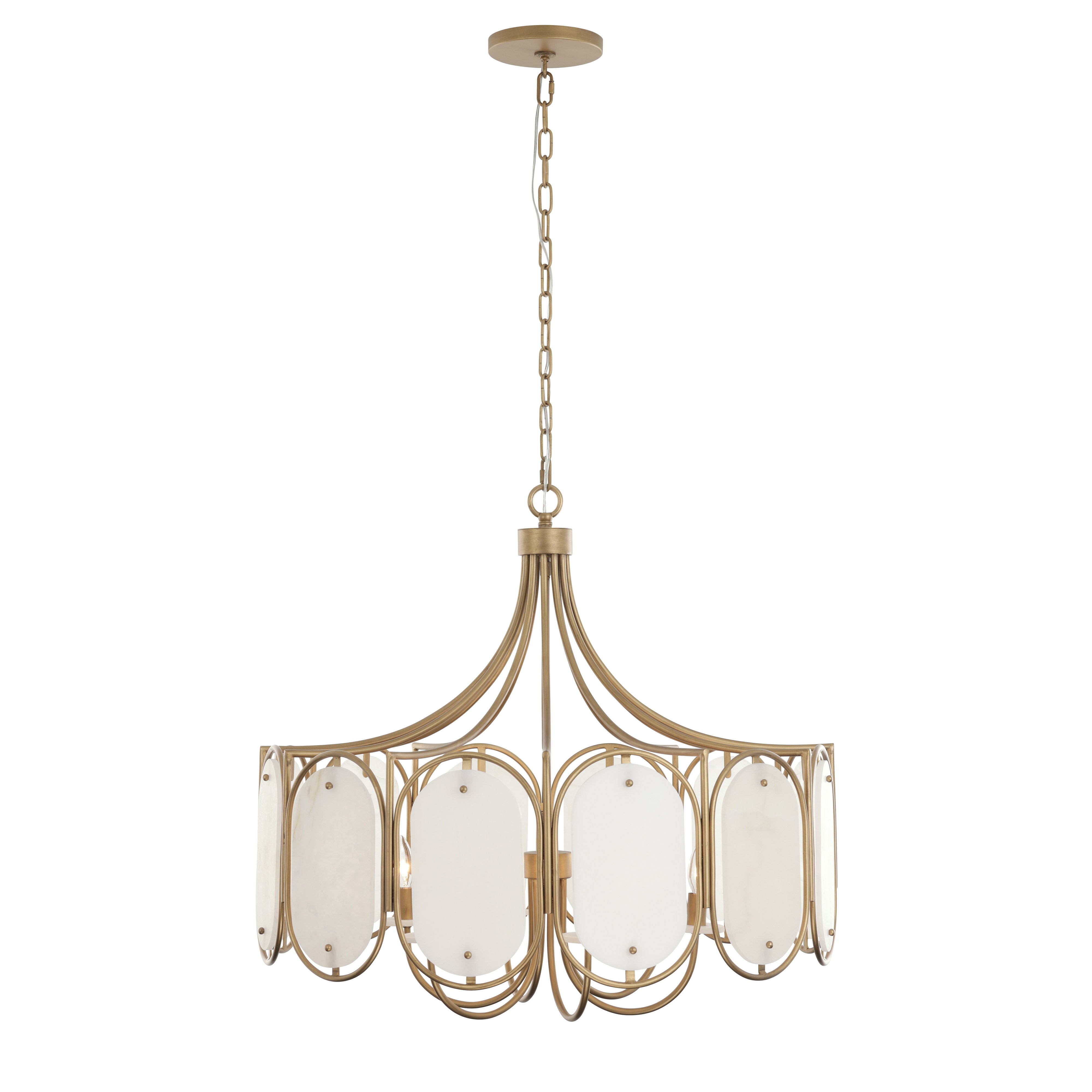 Panelist 6 Light Pendant - Brass Kisser