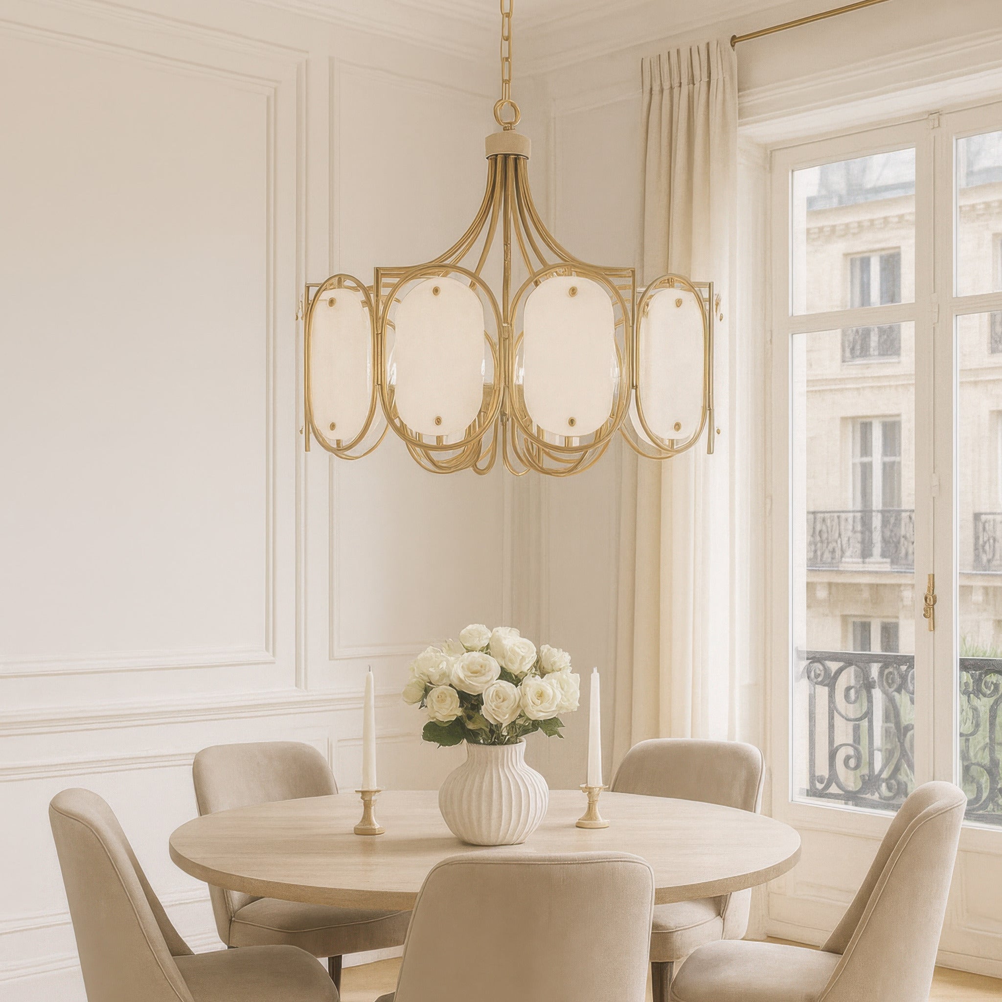 Panelist 6 Light Pendant - Brass Kisser