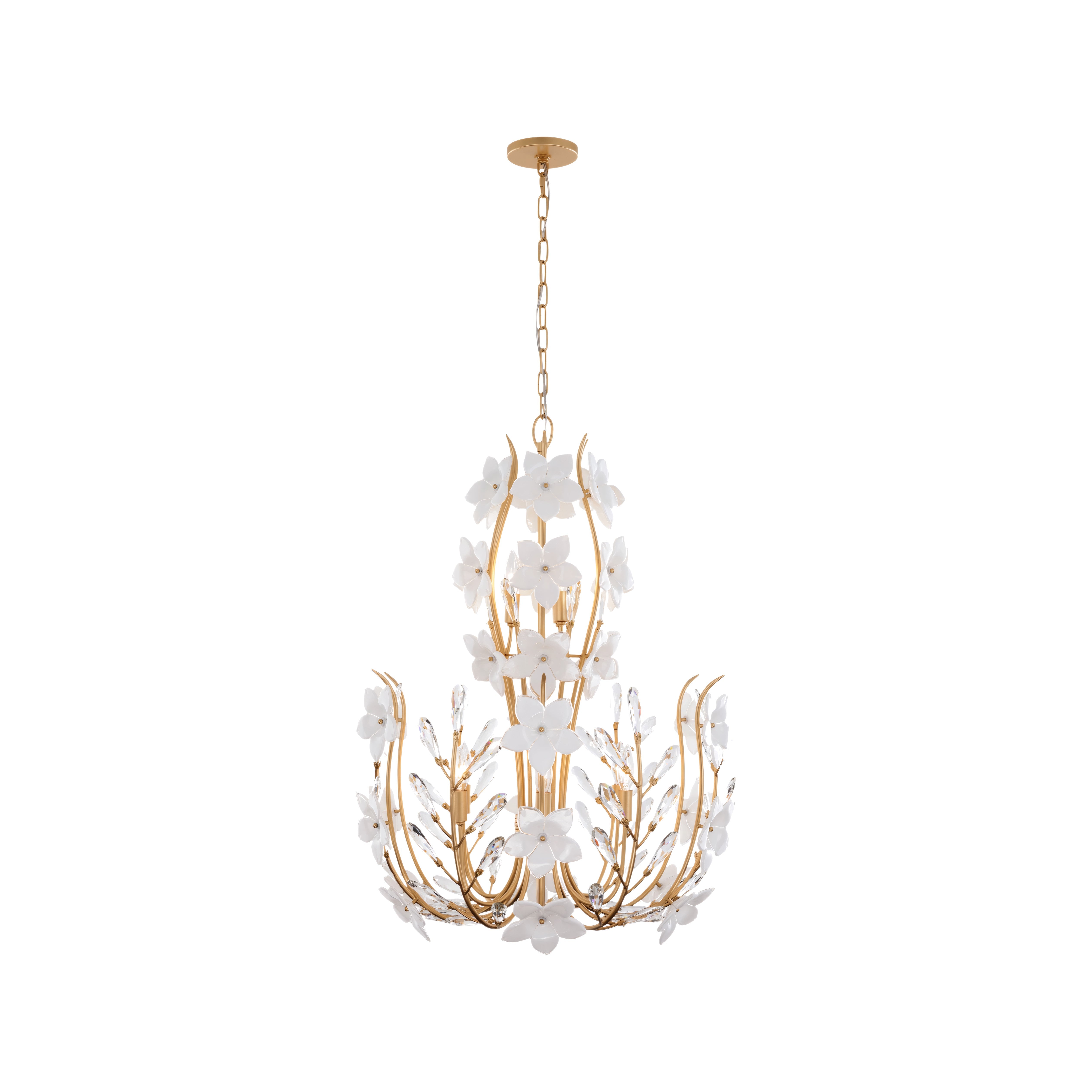 Petal Court 9 Light Chandelier - French Gold