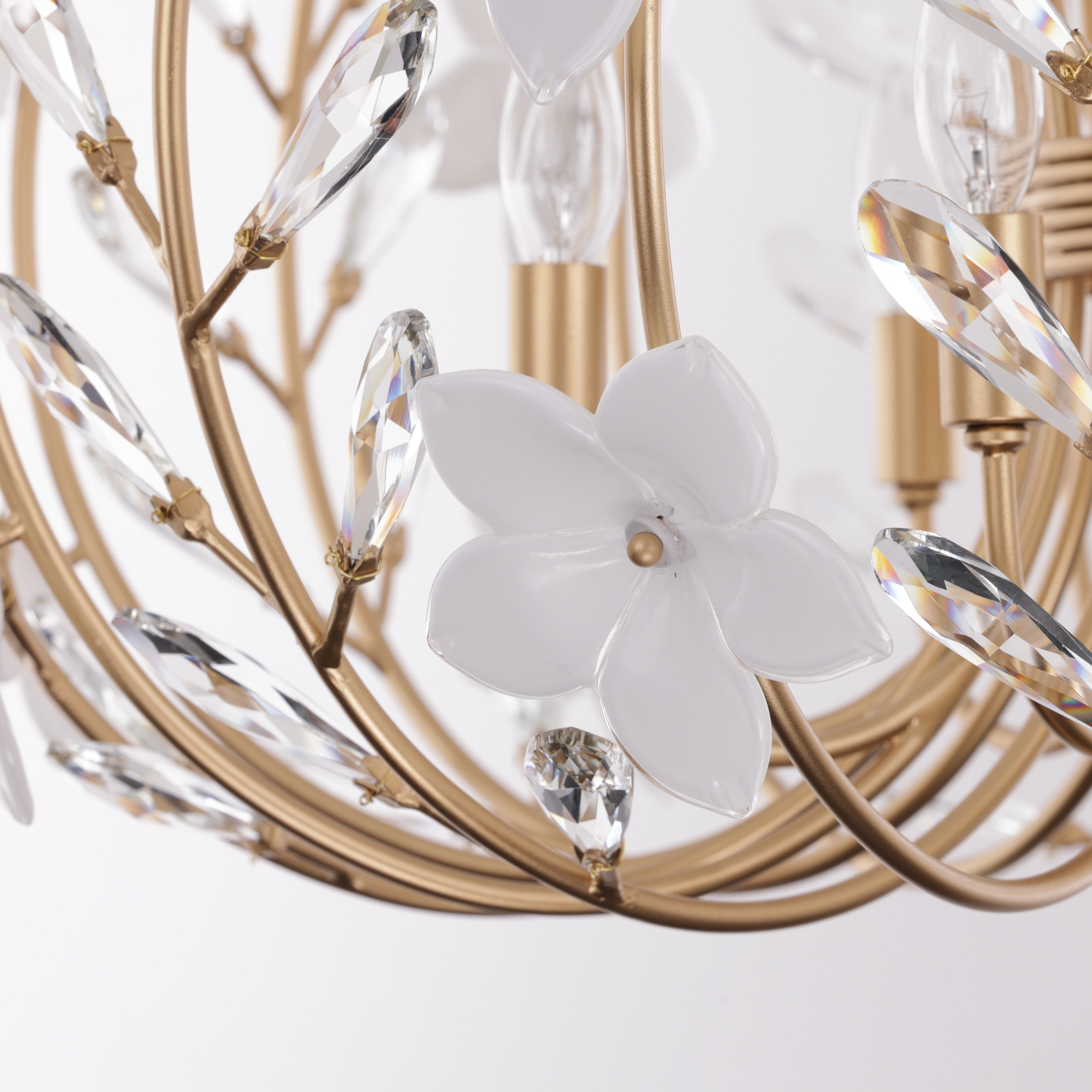 Petal Court 9+3 Light Chandelier - French Gold