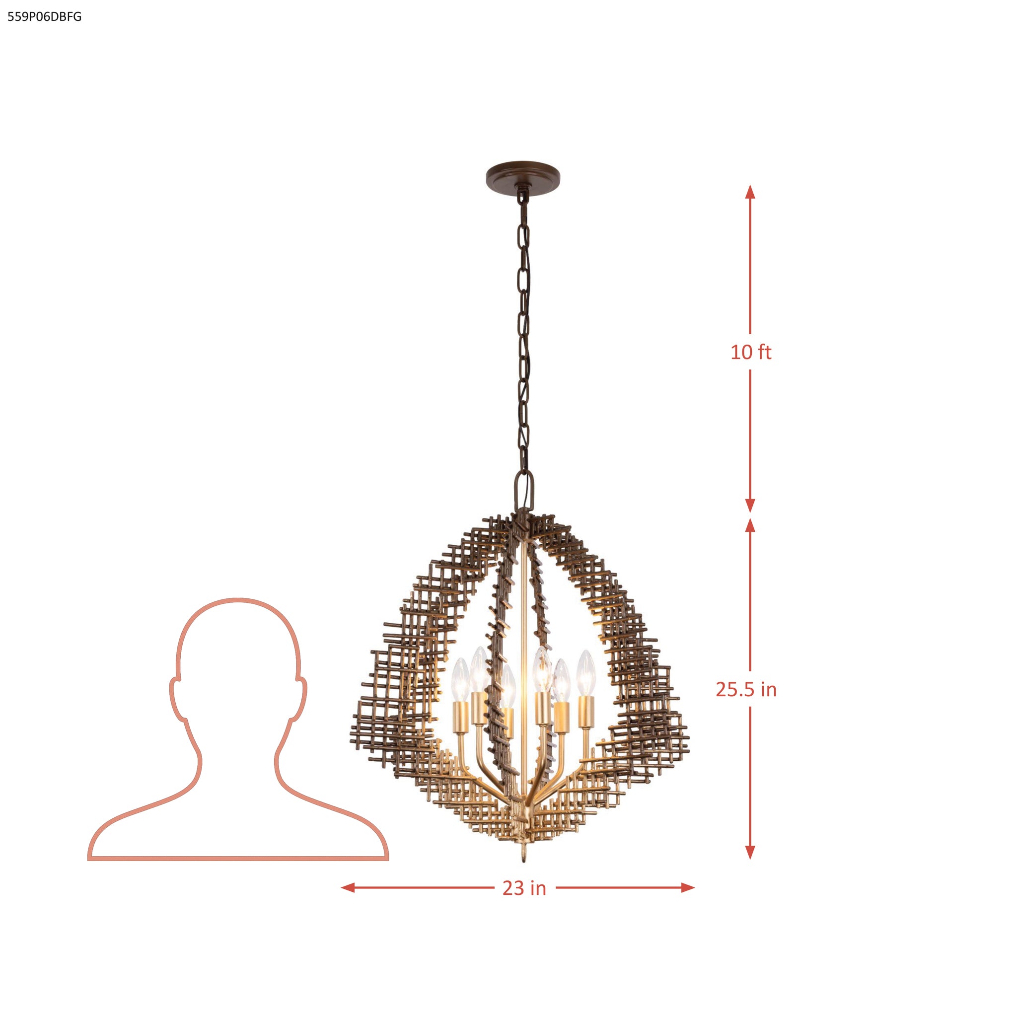Construct 6 Light Pendant