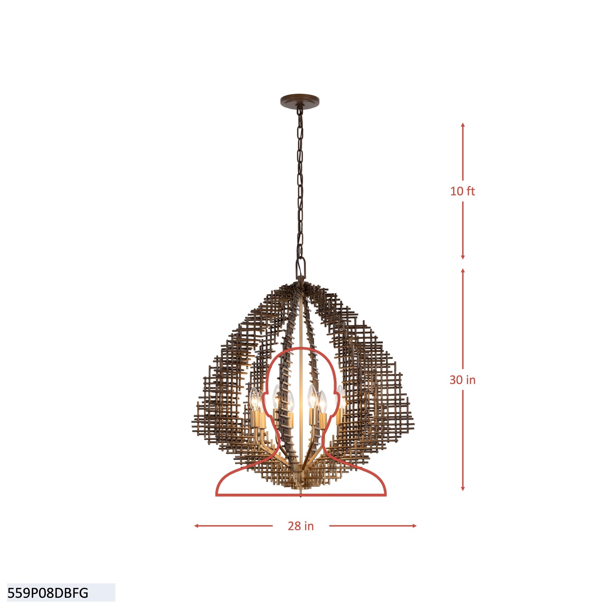 Construct 8 Light Pendant