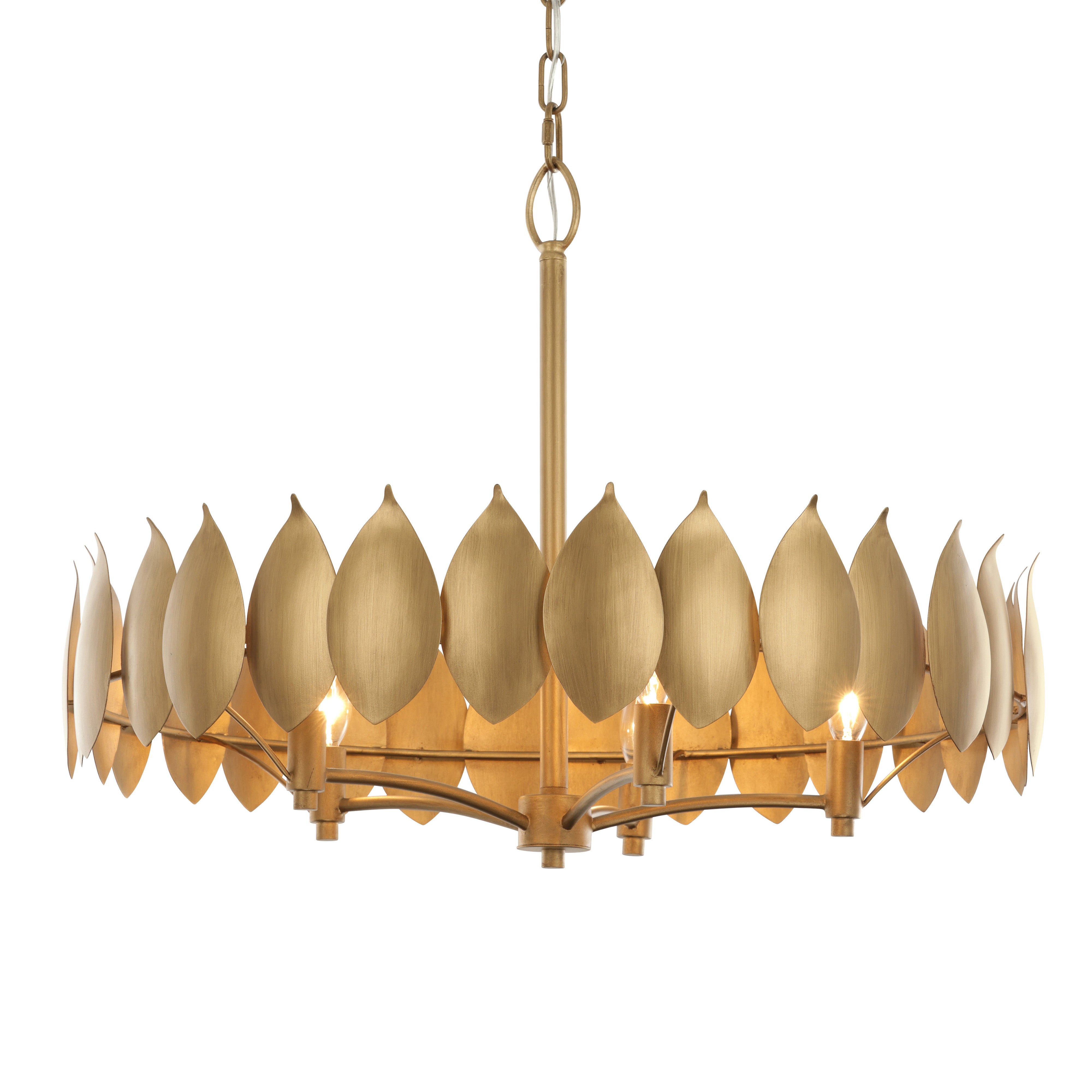 Petal Reign  5 Light Pendant - Brass Kisser