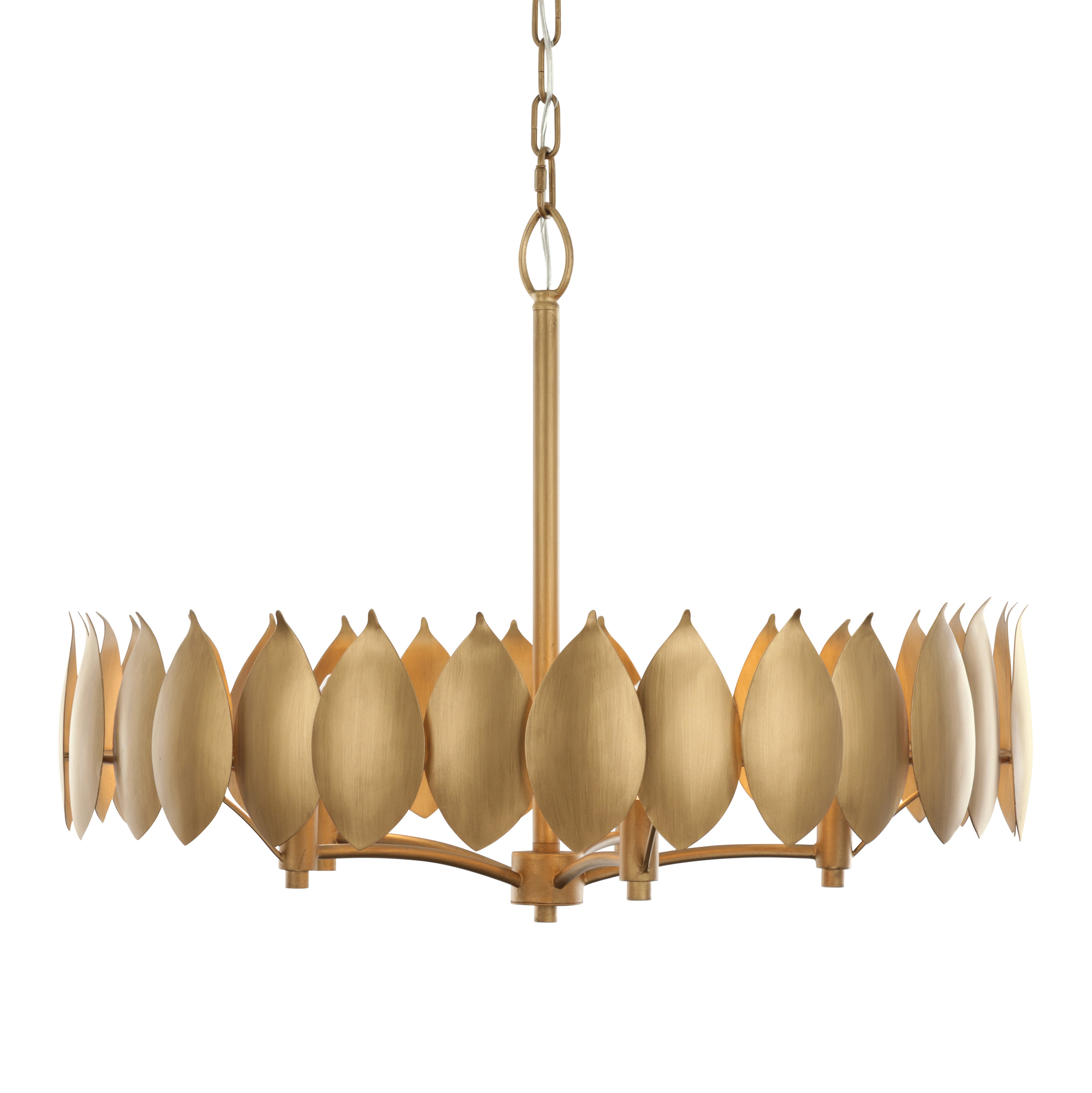 Petal Reign  5 Light Pendant - Brass Kisser