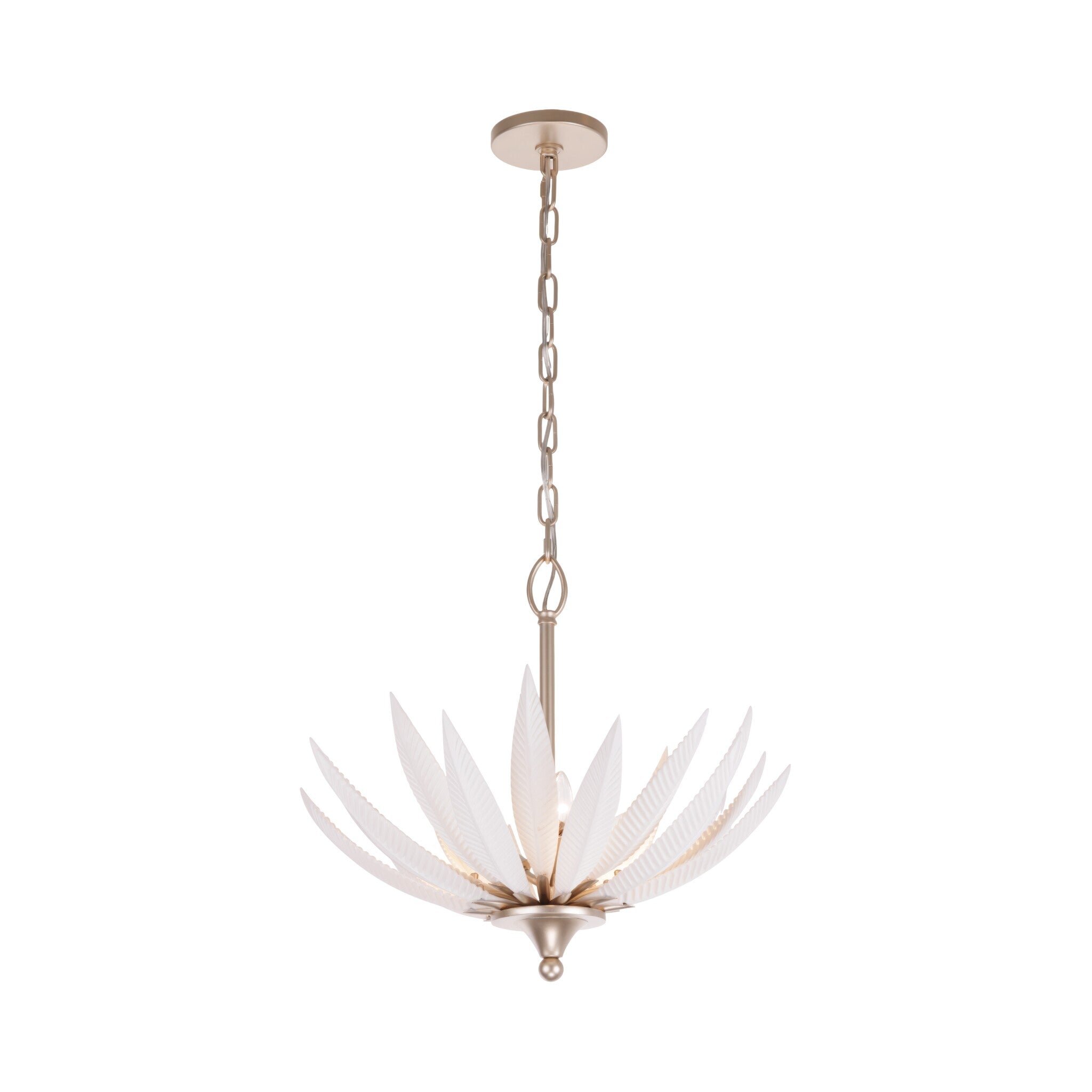 Zanara  3 Light Pendant with 3D Printed Ceramic Leaves