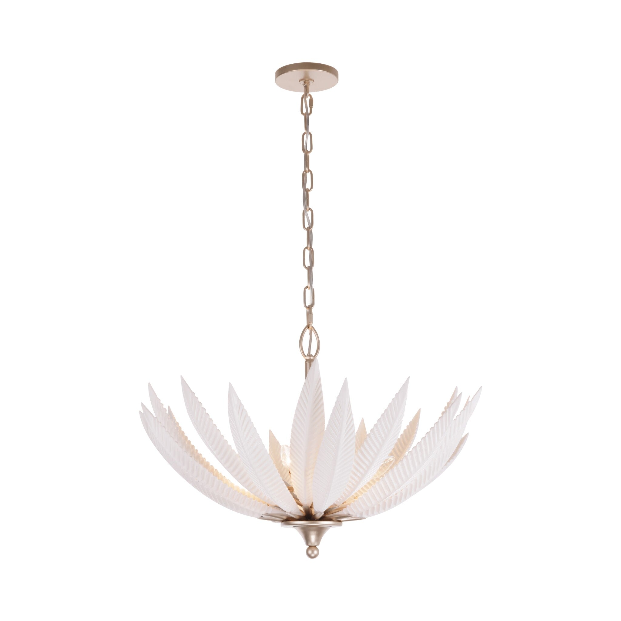 Zanara 6 Light Pendantwith 3D Printed Ceramic Leaves