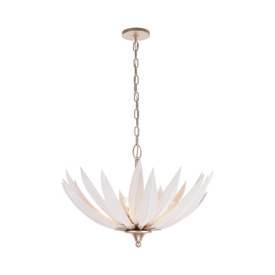 Zanara 6 Light Pendantwith 3D Printed Ceramic Leaves