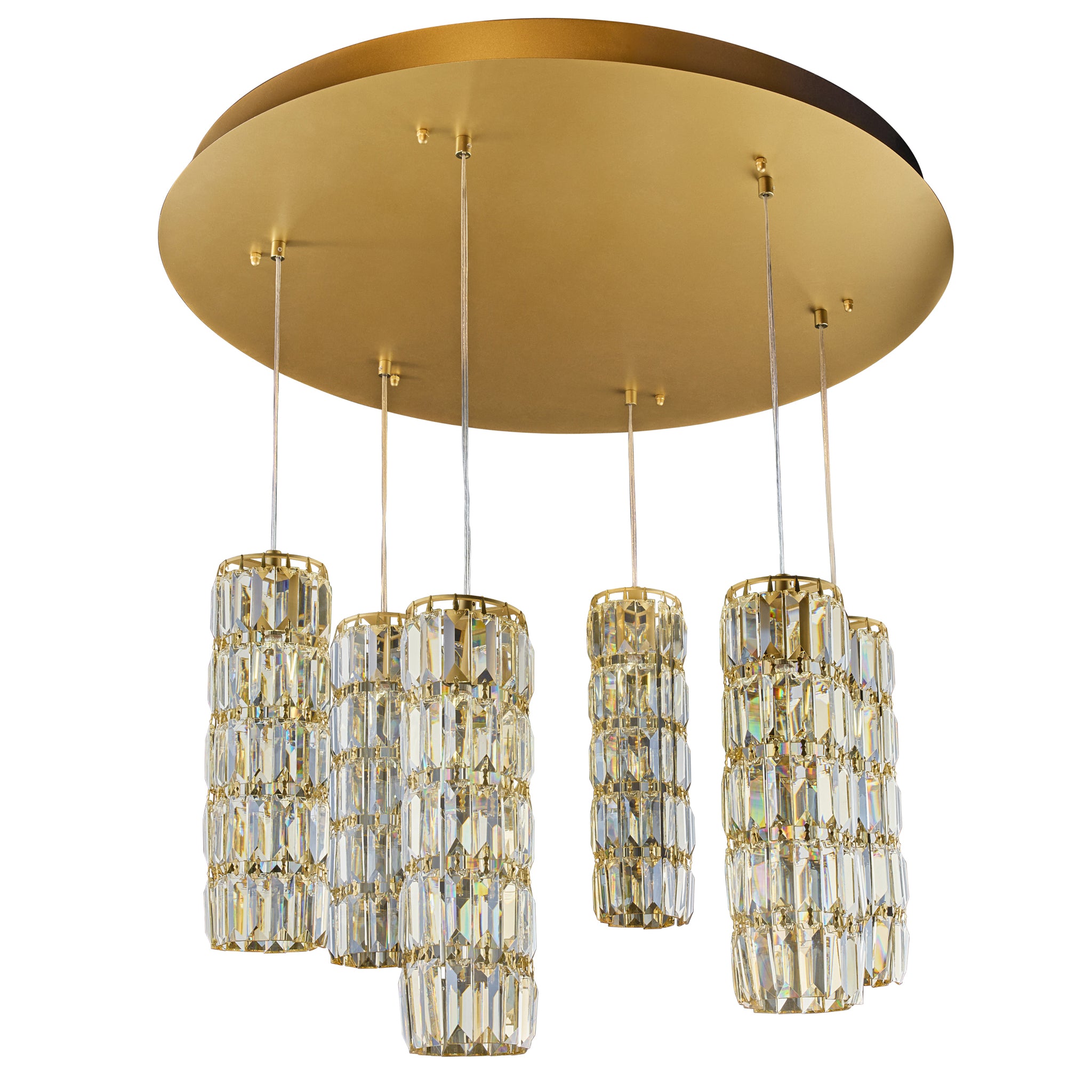 Golden Hour 6 Light Dimmable Round Cluster of Pendants