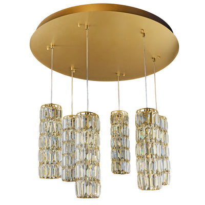 Golden Hour 6 Light Dimmable Round Cluster of Pendants