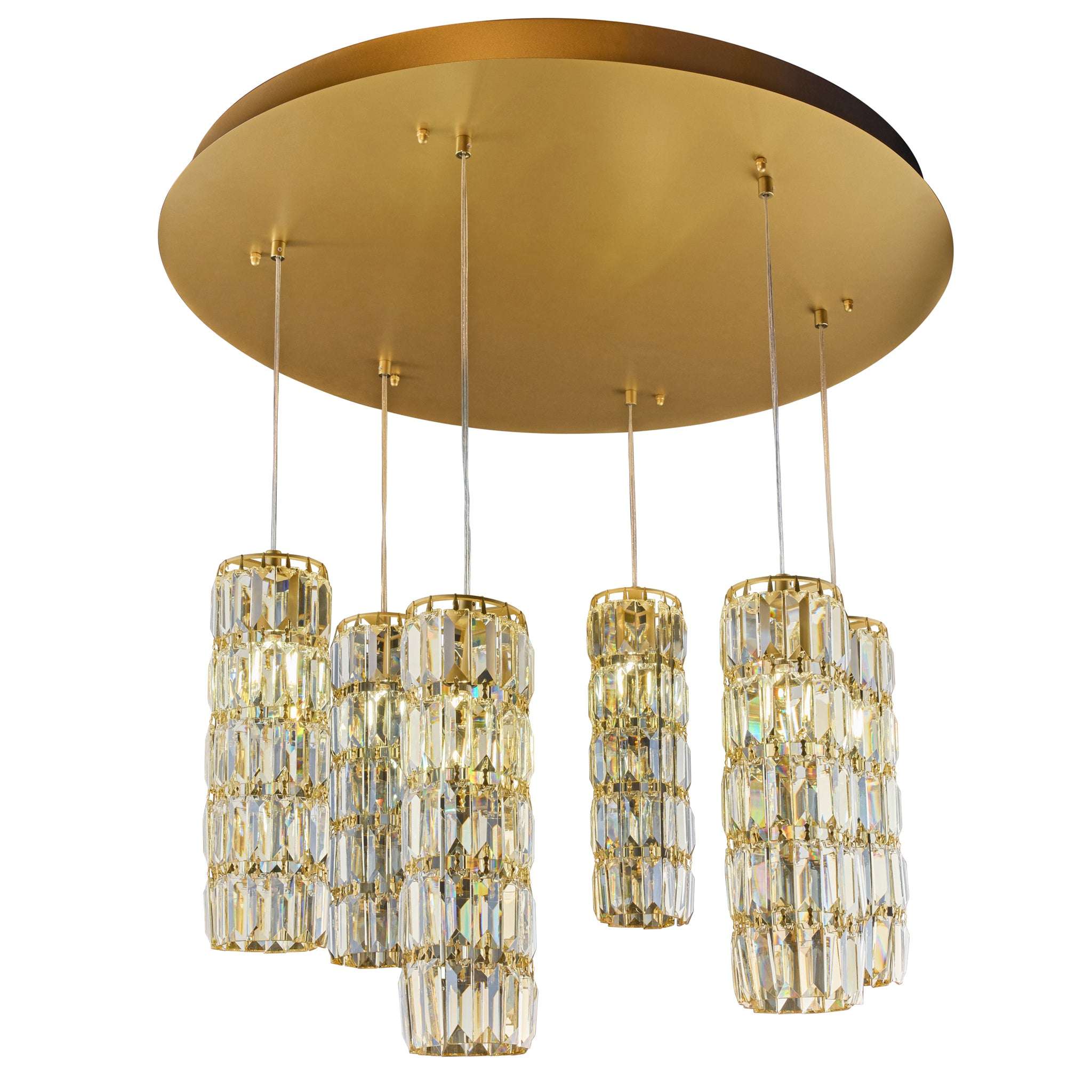 Golden Hour 6 Light Dimmable Round Cluster of Pendants