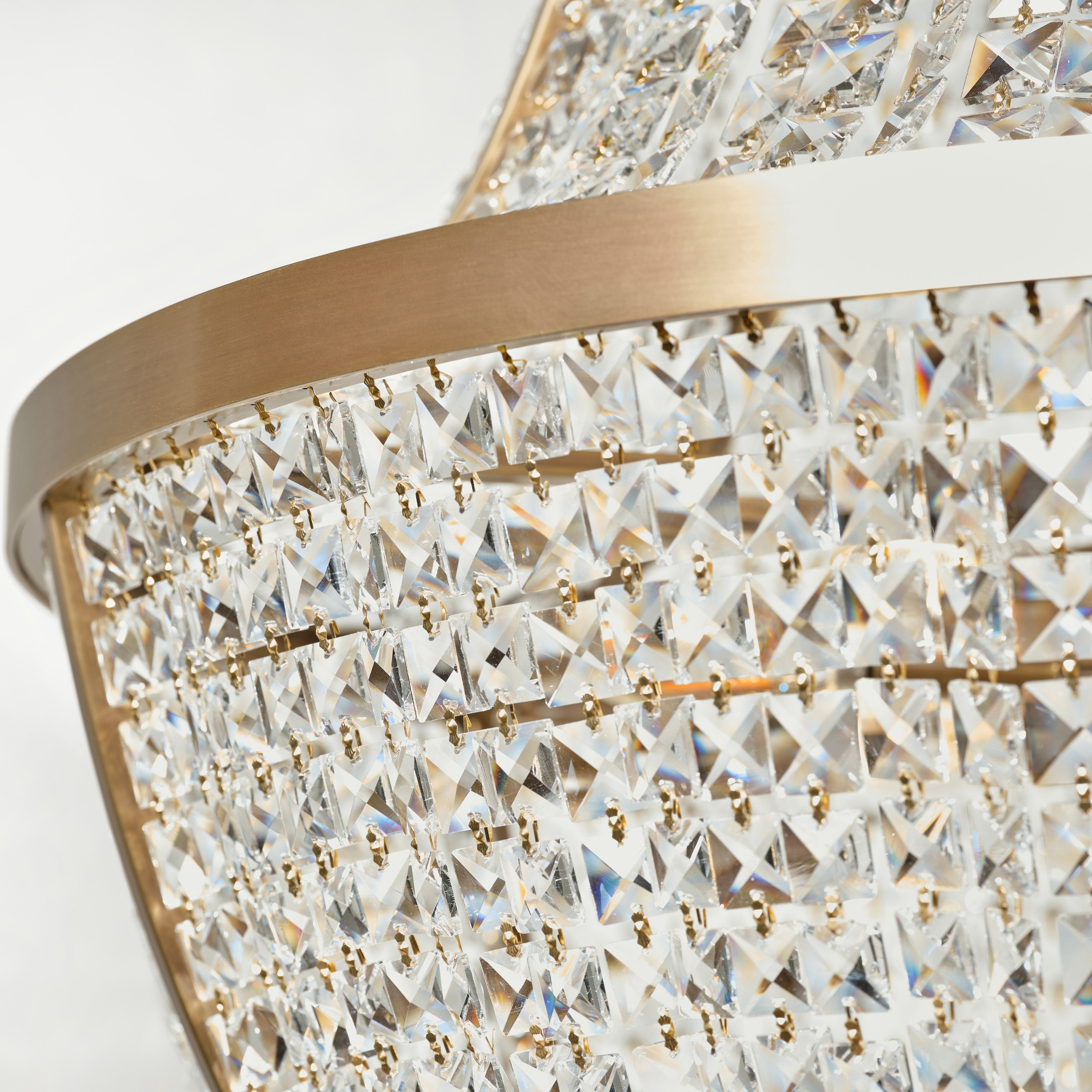 Crystal Baller 12 Light Leaded Crystal Empire Pendant - Antique Bronze