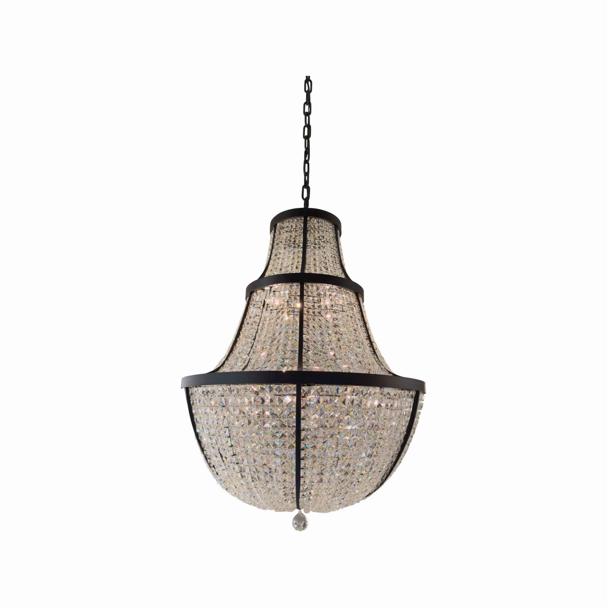 Crystal Baller 12 Light Leaded Crystal Empire Pendant - Heritage Black