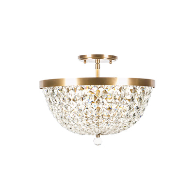 Crystal Baller 3 Light Leaded Crystal Empire Semi-Flush Mount - Antique Bronze