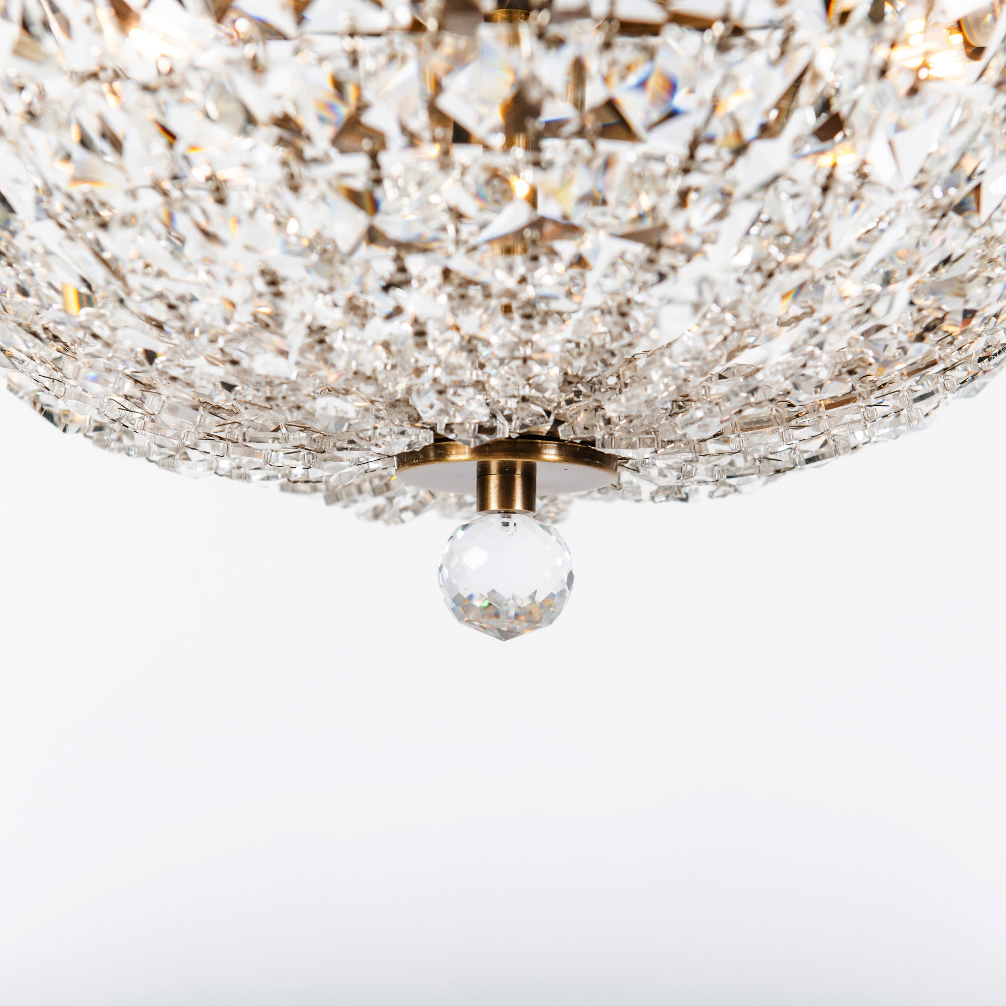 Crystal Baller 3 Light Leaded Crystal Empire Semi-Flush Mount - Antique Bronze