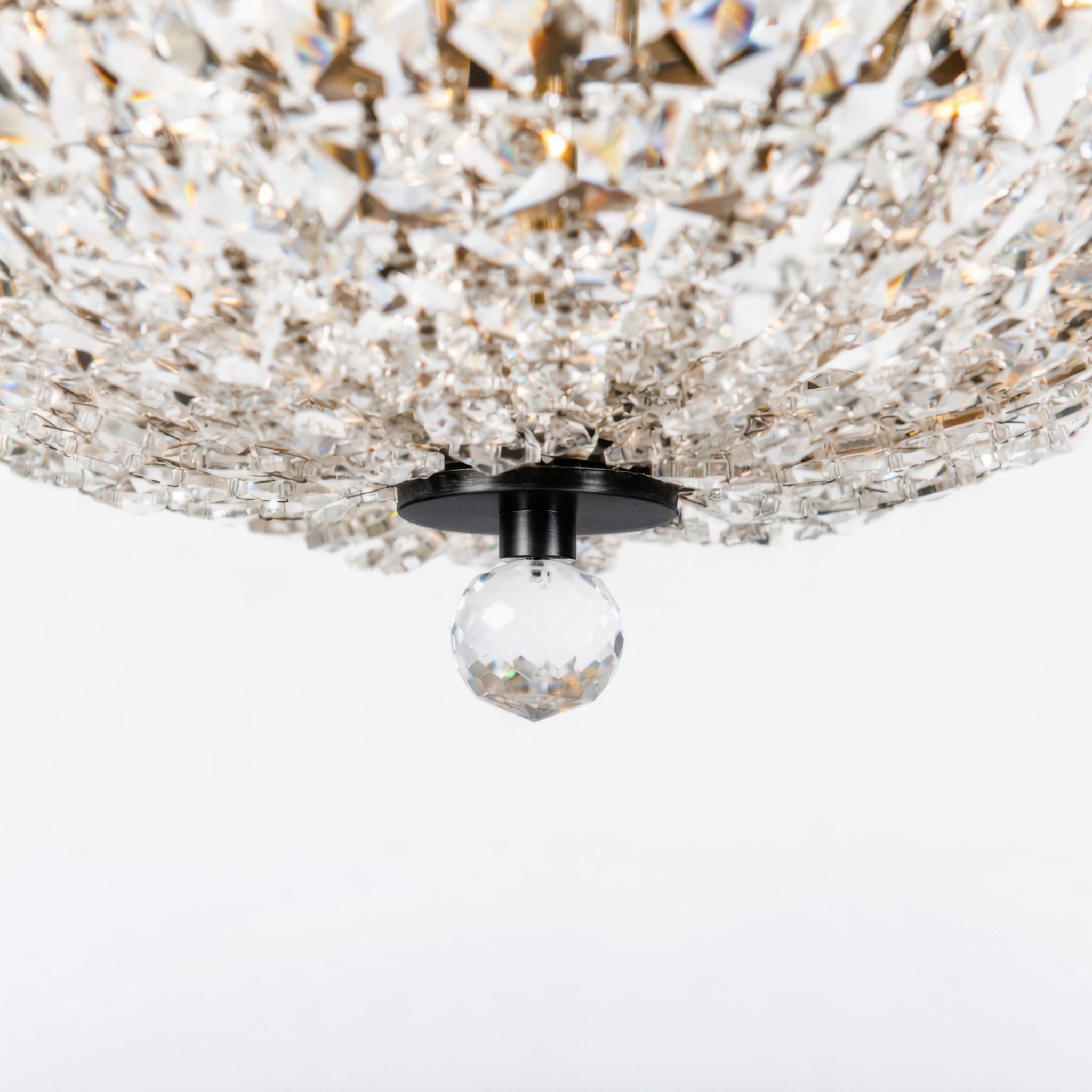 Crystal Baller 3 Light Leaded Crystal Empire Semi-Flush Mount - Heritage Black