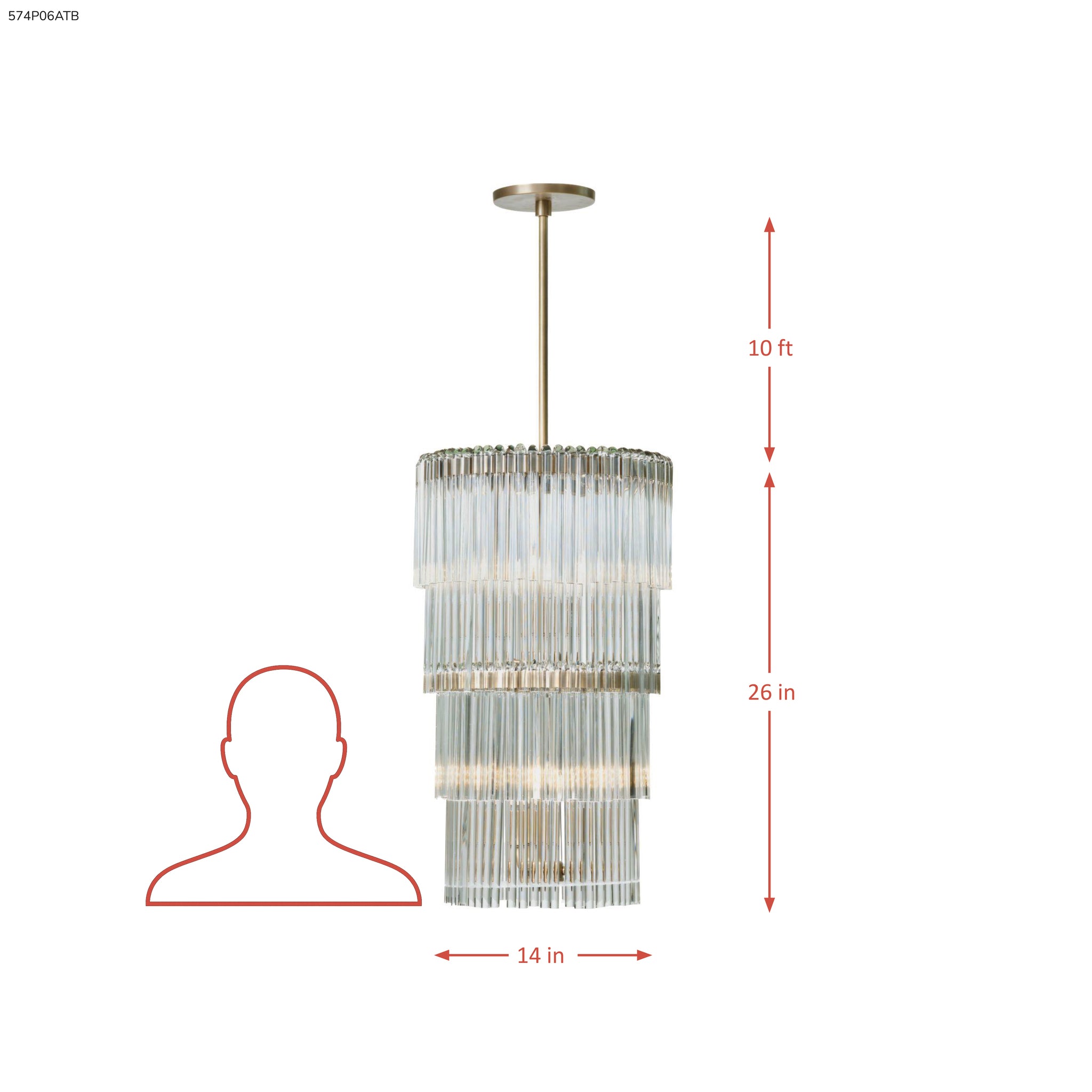 Lila 6 Light Pendant - Antique Bronze