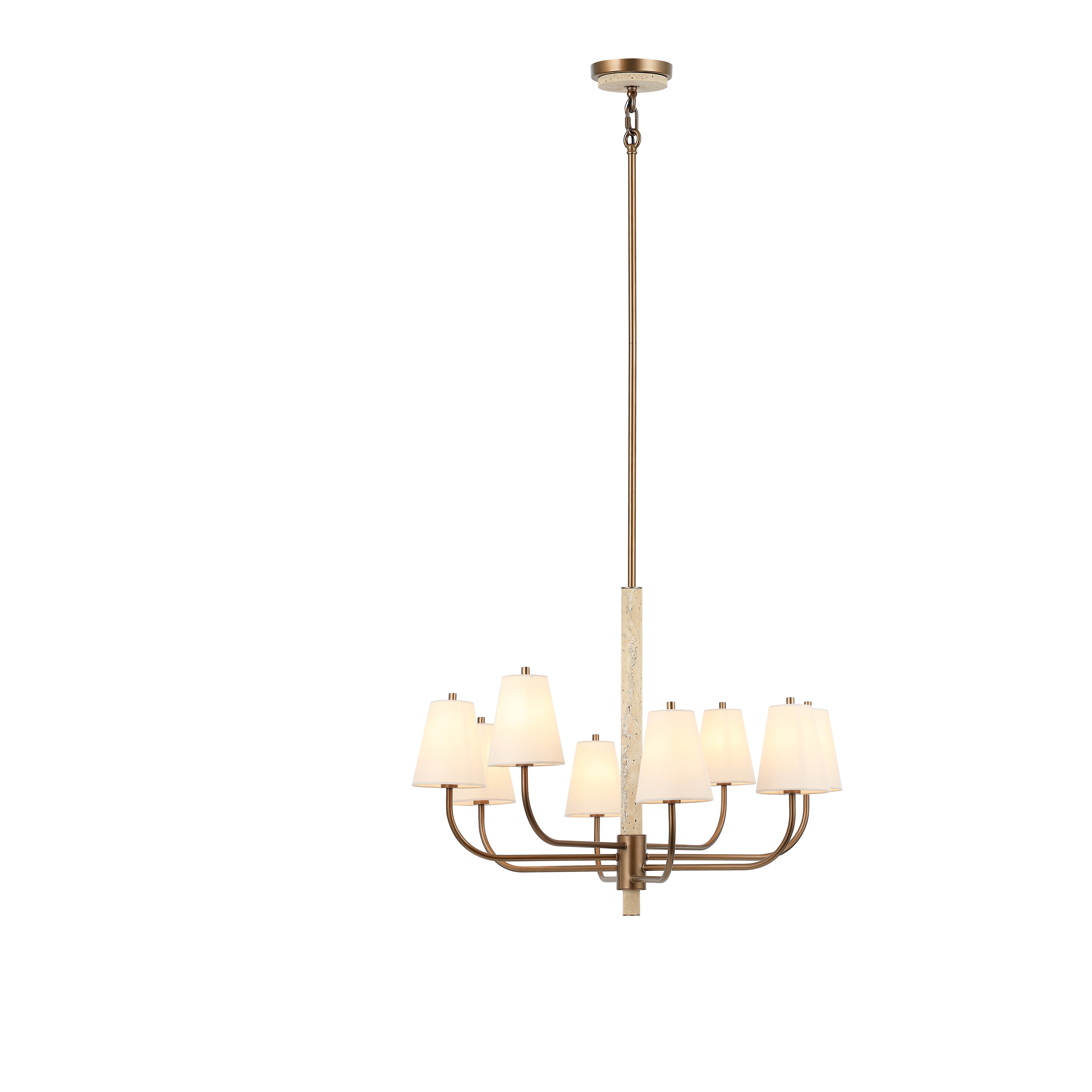 Rockford 8 Light Chandelier - Brontourage/Travartine