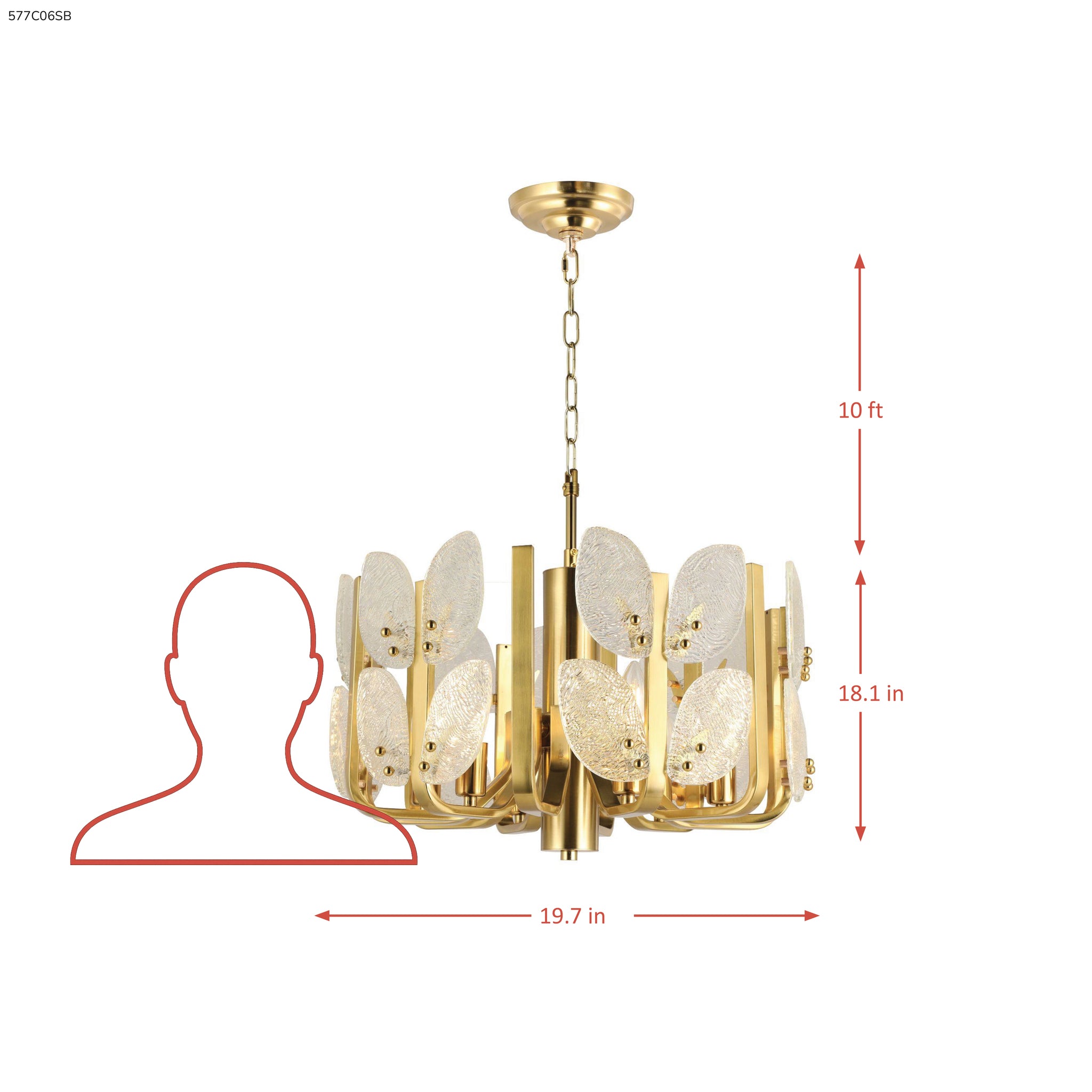 Brass Tax 6 Light Chandelier