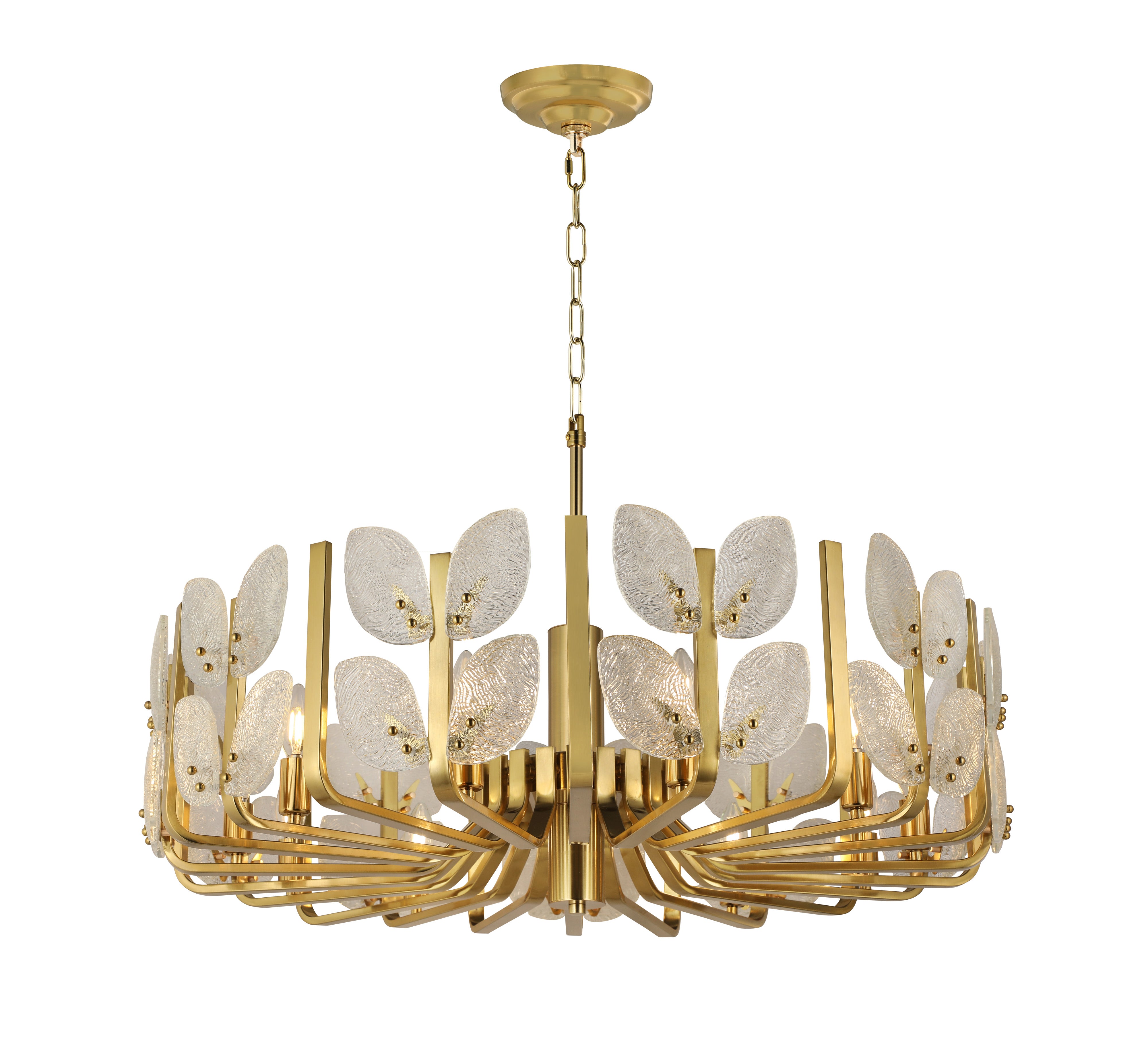 Brass Tax 11 Light Chandelier - Satin Brass