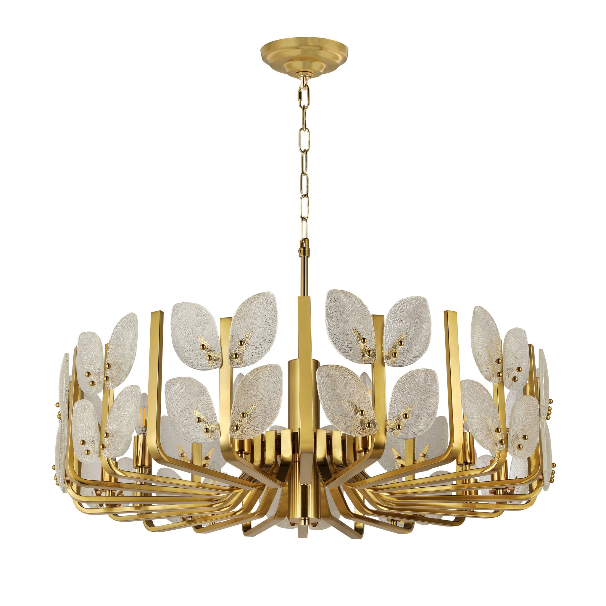 Brass Tax 11 Light Chandelier - Satin Brass