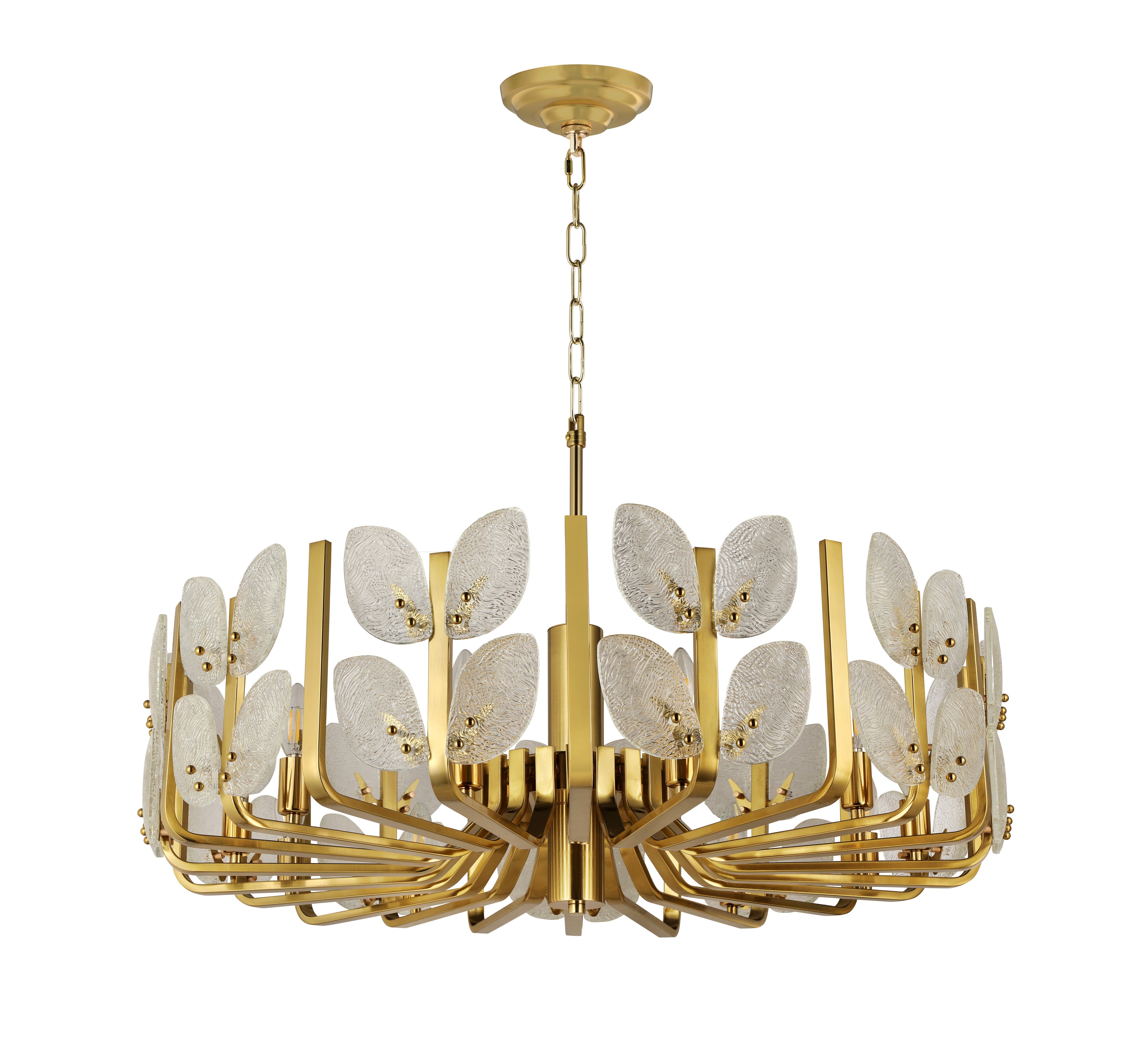 Brass Tax 11 Light Chandelier - Satin Brass