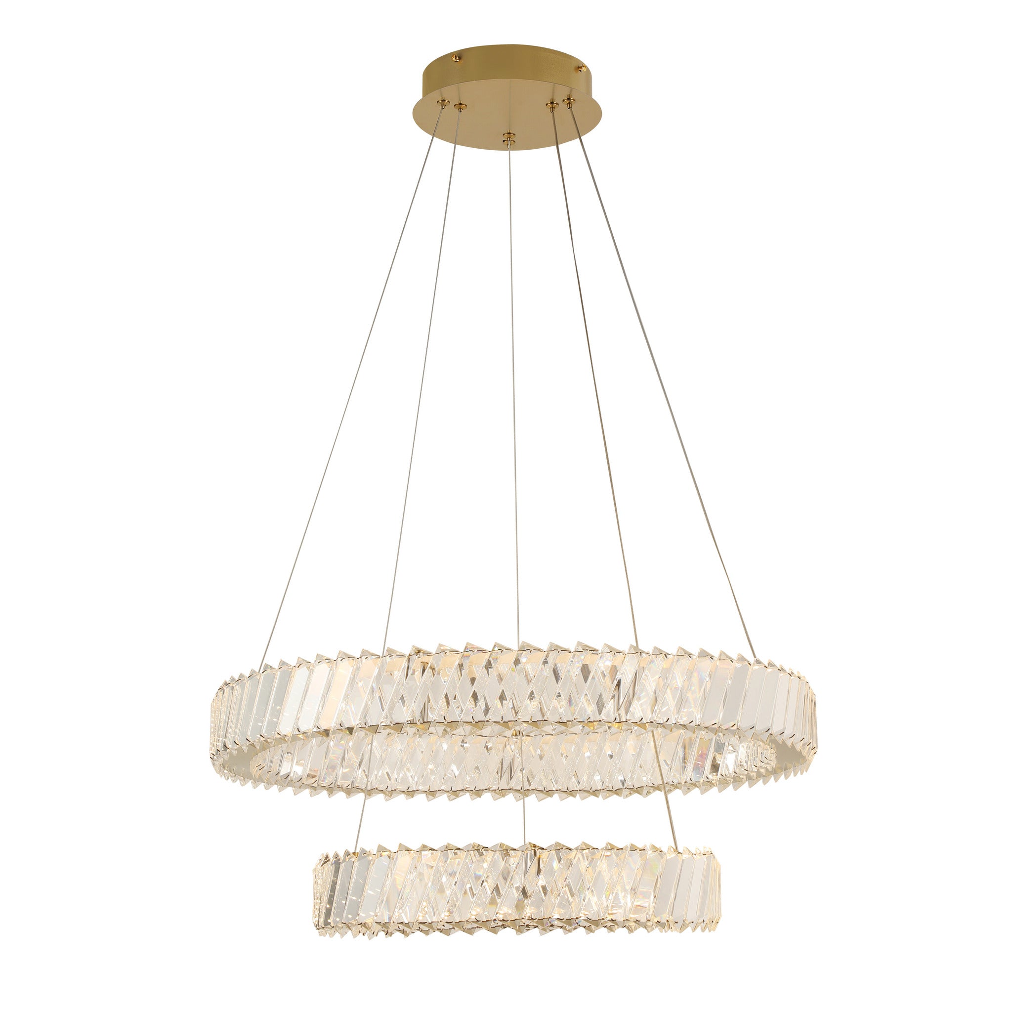 Golden Ratio Collection | 24 in Two Tier LED Crystal Pendant | Varaluz