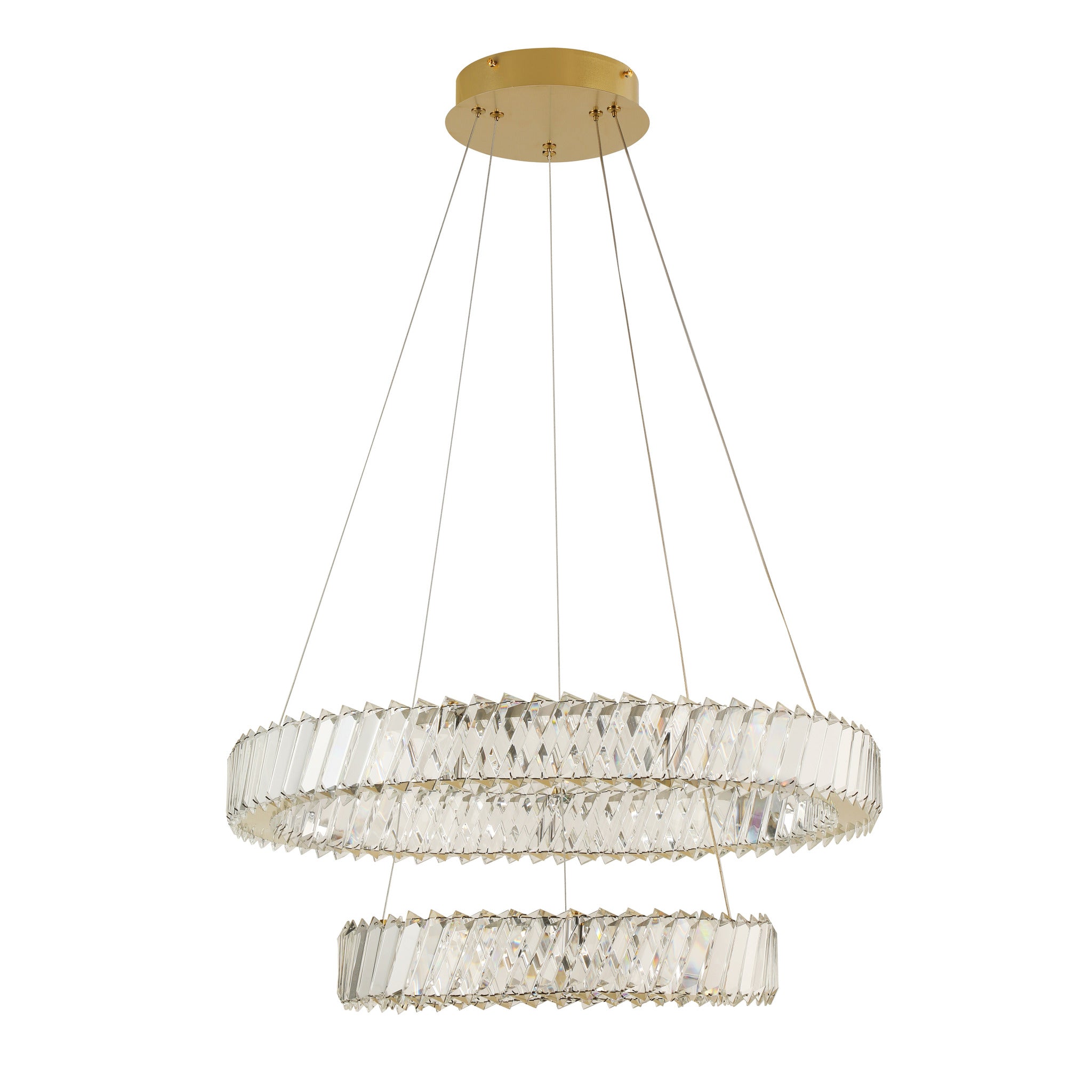 Golden Ratio 24 in Two Tier LED Crystal Pendant