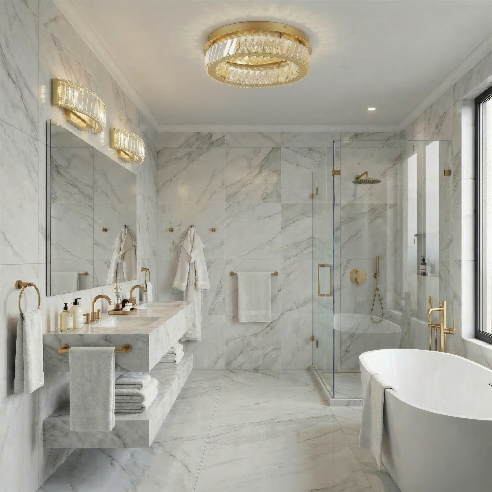 Golden Ratio 16 inch LED Crystal Flush Mount