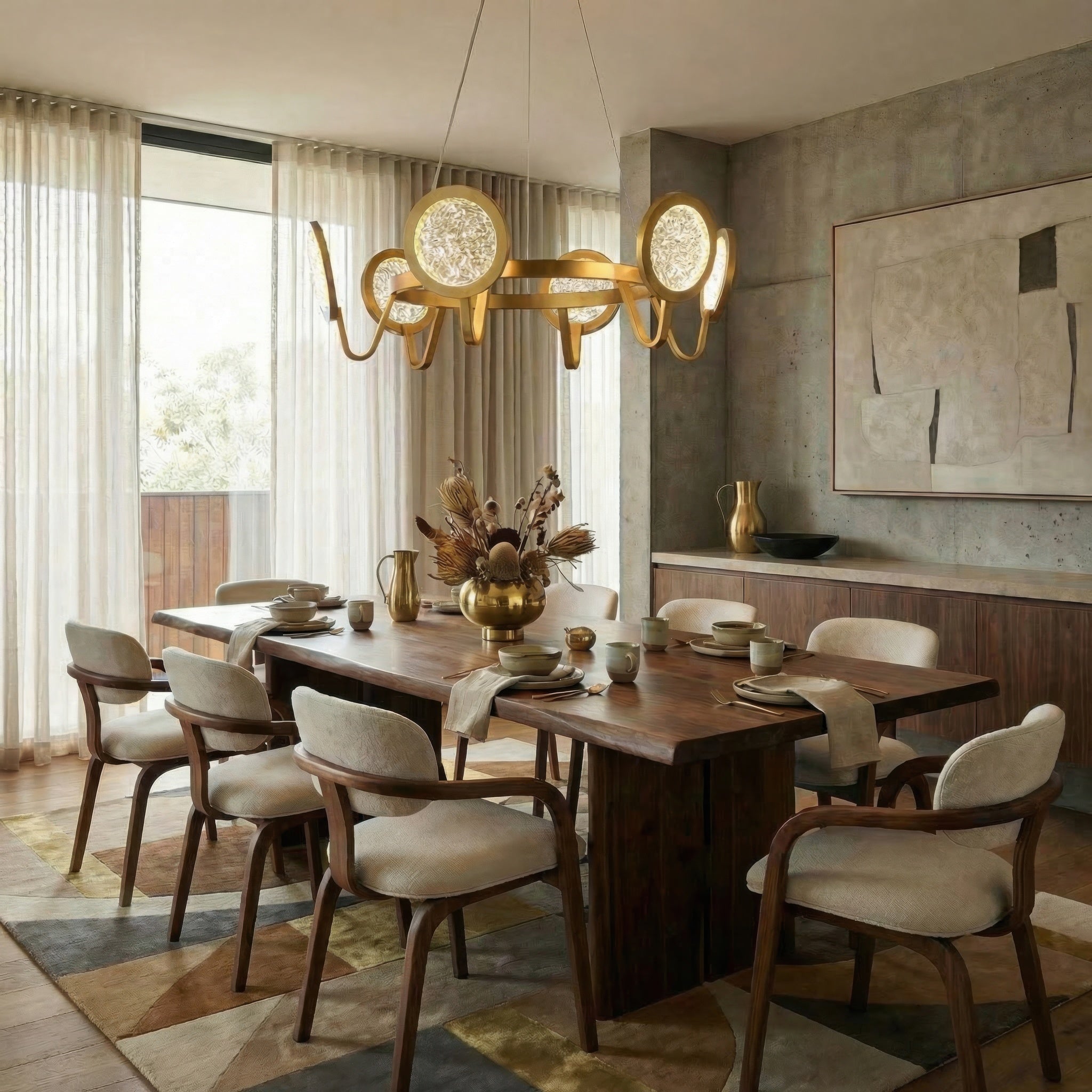 Sherlock 6 Light Pendant - Satin Brass