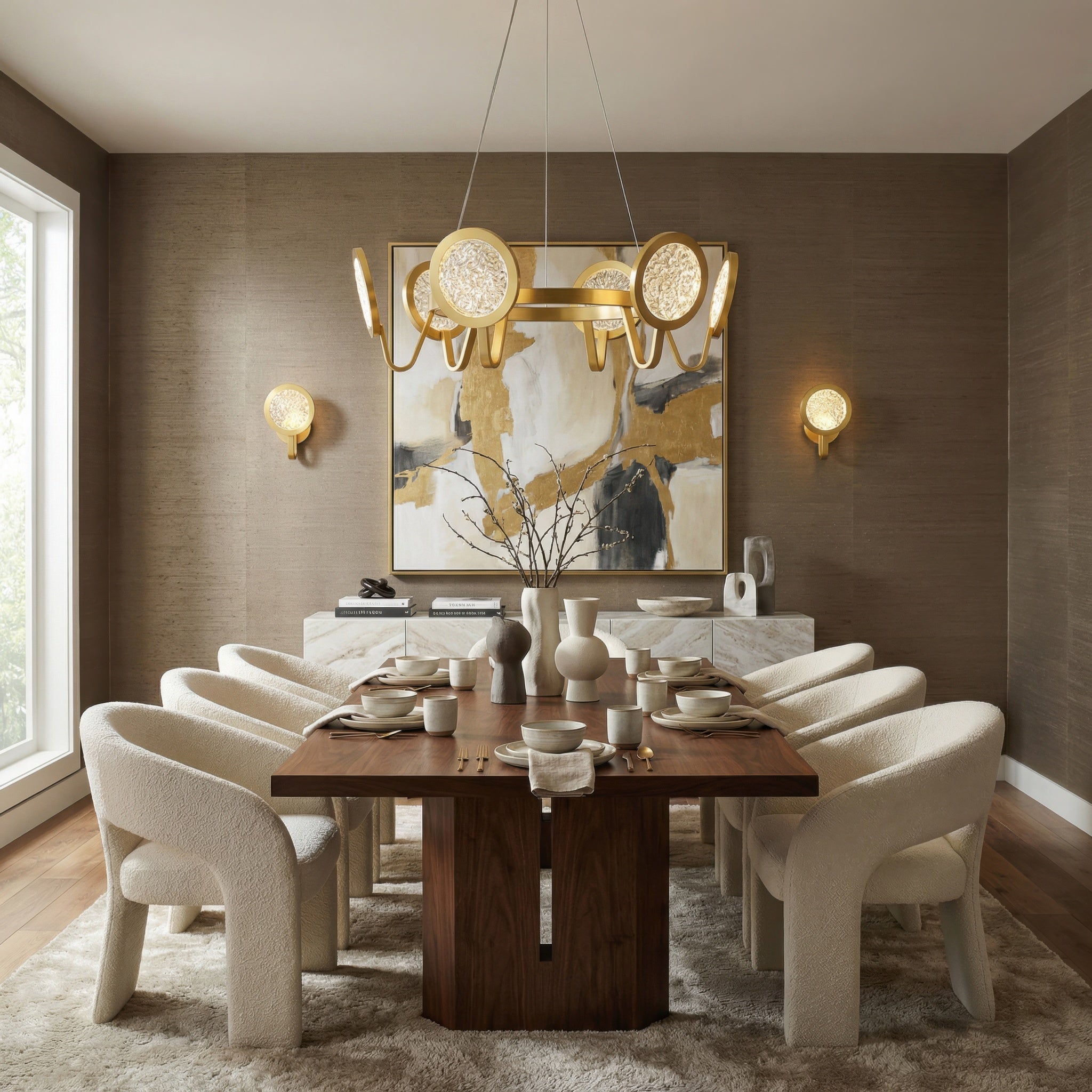 Sherlock 6 Light Pendant - Satin Brass