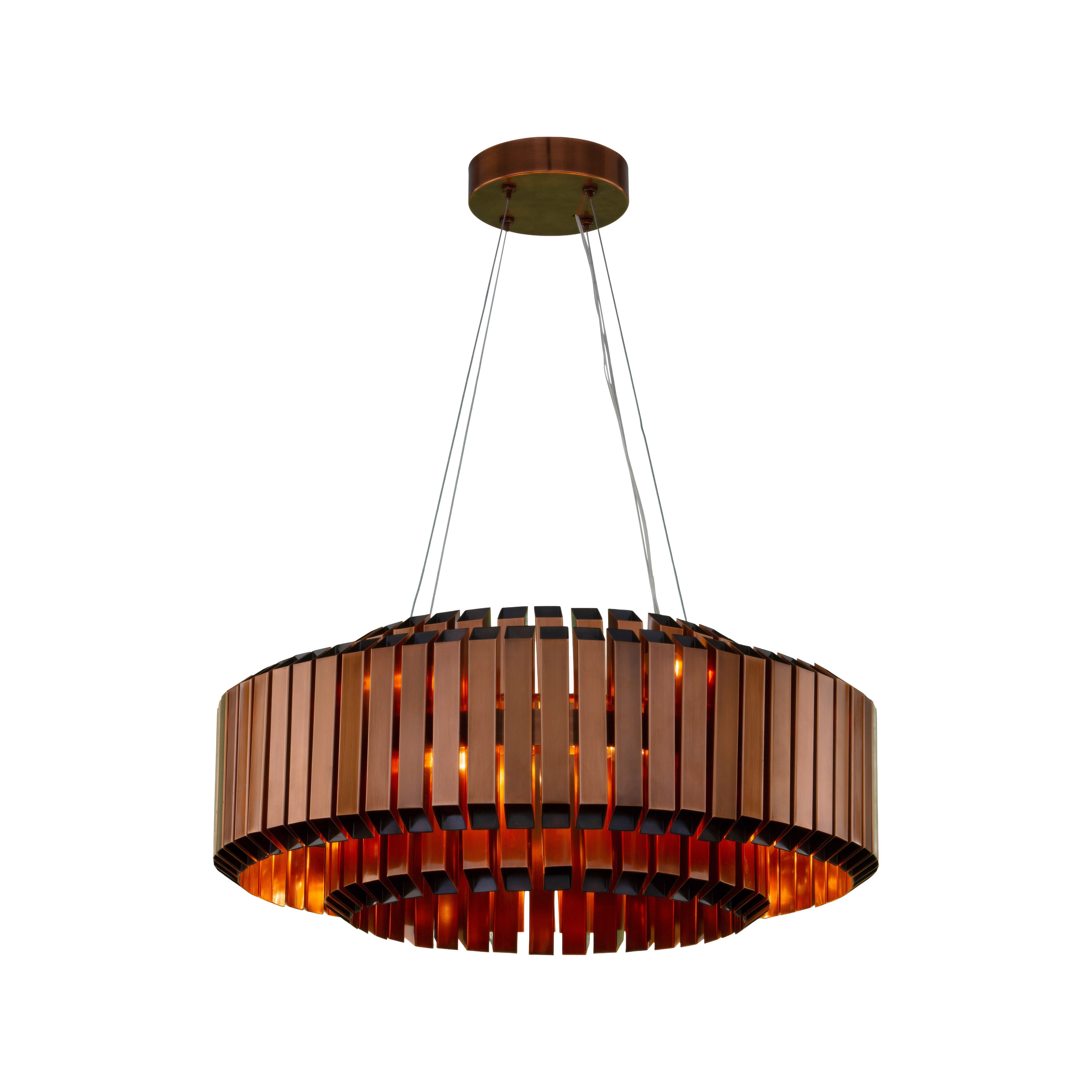 Mod Squad 16 Light Dimmable Dining Round Pendant - Bronze Penny/Black