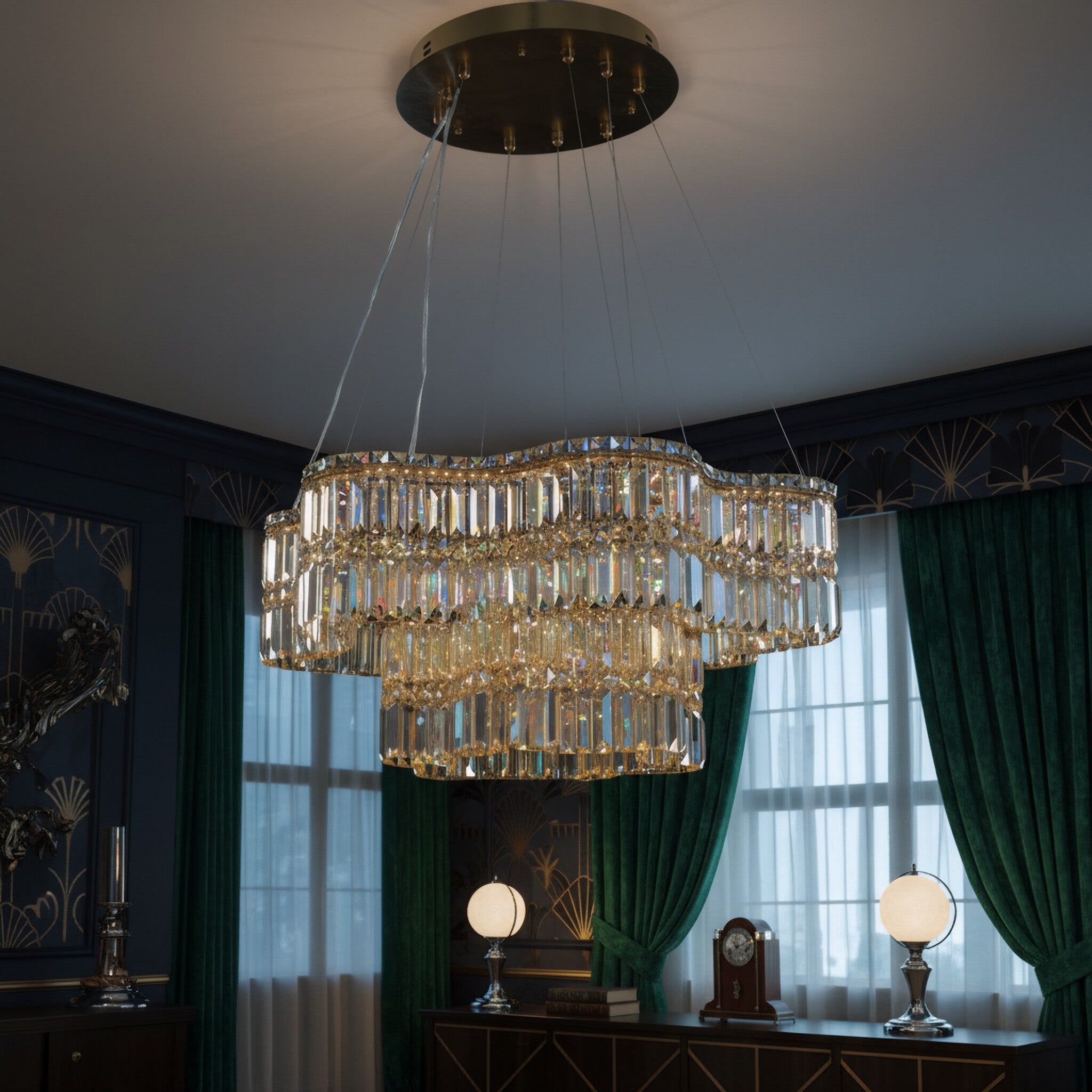 Double Standard 32 inch Dimmable LED Pendant