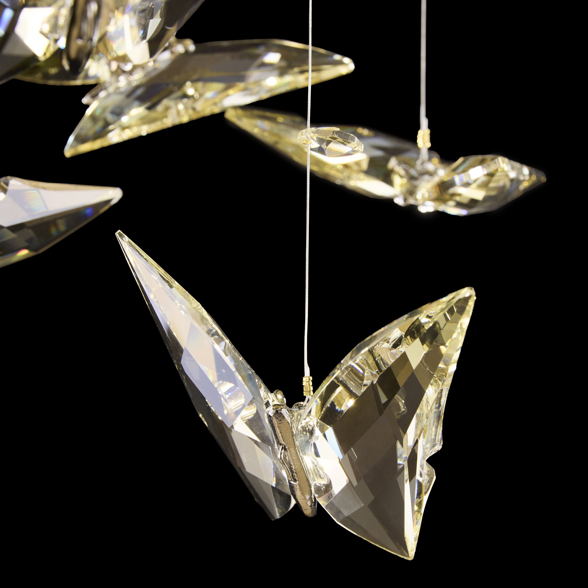 Night Garden 6 Light Leaded Crystal Butterfly Flush Mount