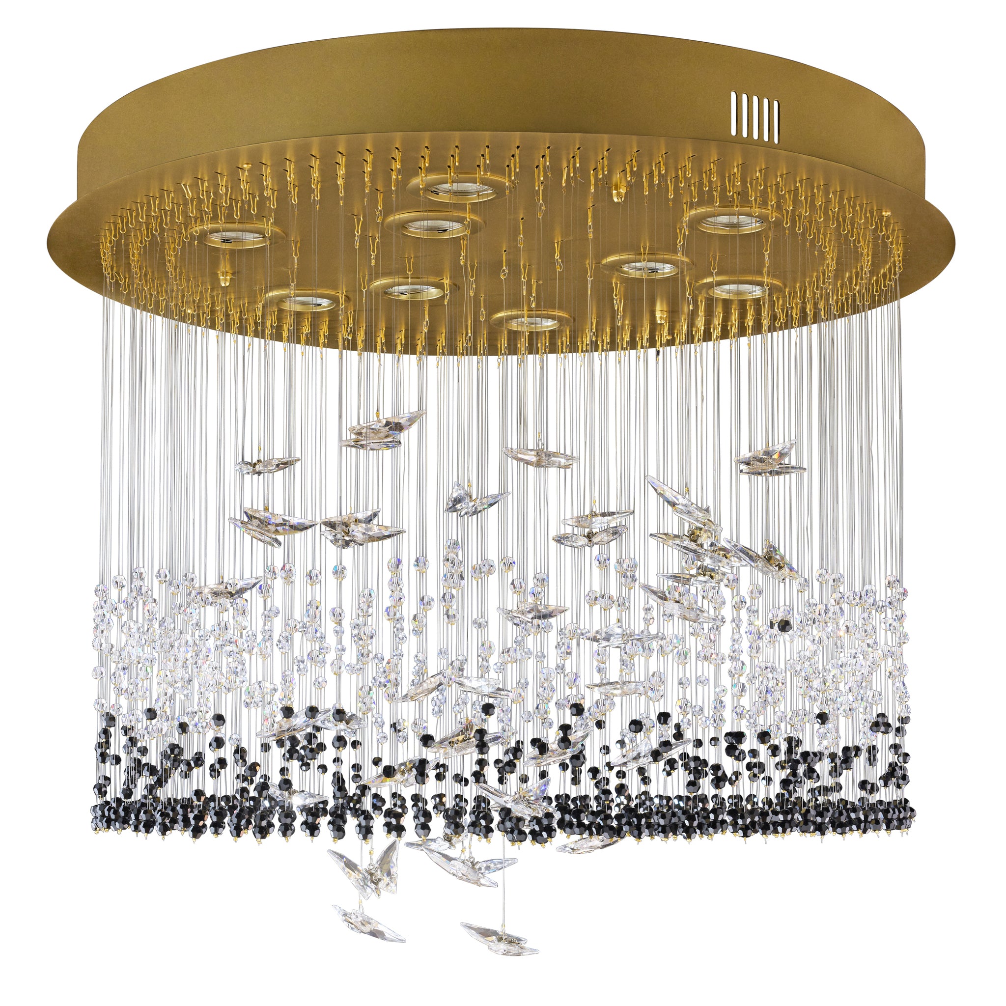 Night Garden 9 Light Leaded Crystal Butterfly Flush Mount