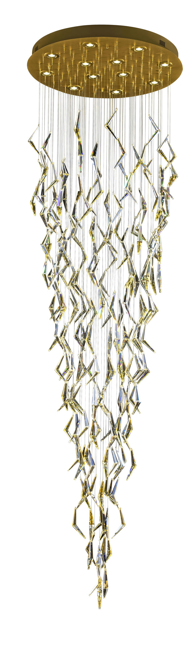 Downpour 12 Light Dimmable Pendant - Satin Gold