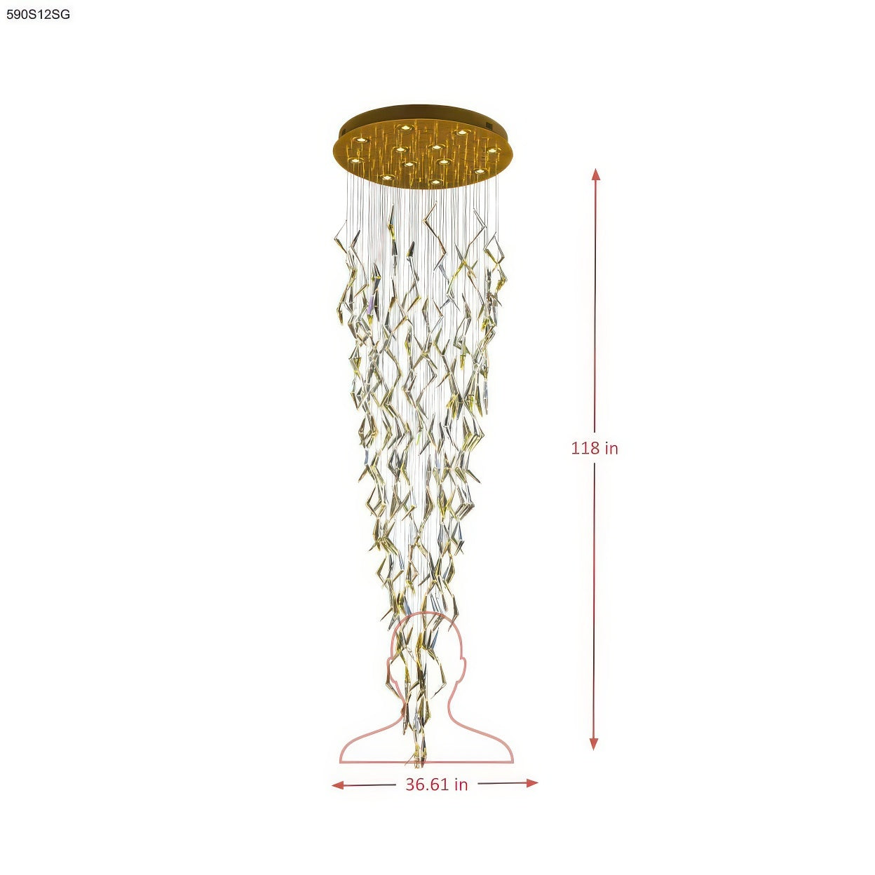 Downpour 12 Light Dimmable Pendant