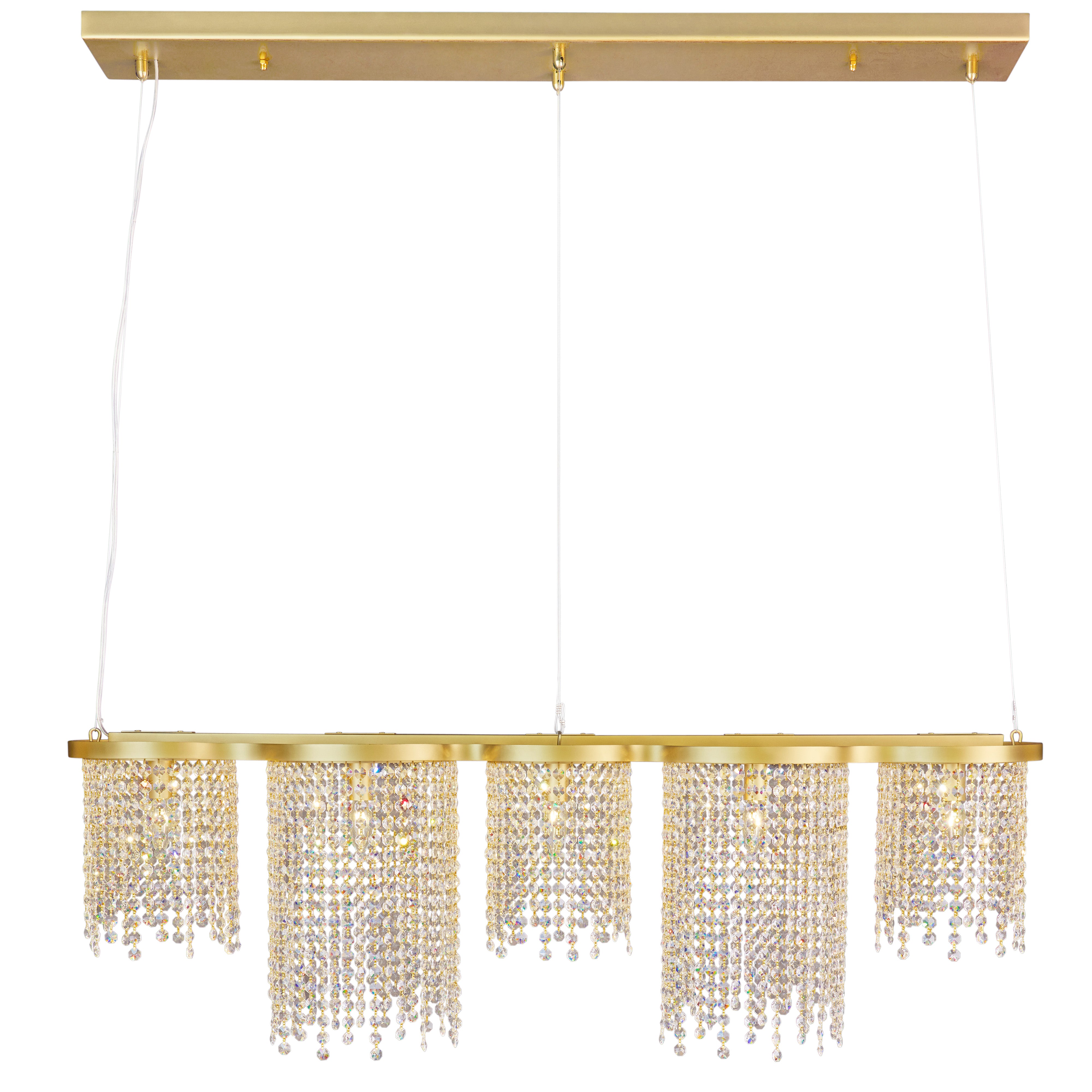 Deco Drippy 6 Light Dimmable Linear Dining Pendant - Satin Gold