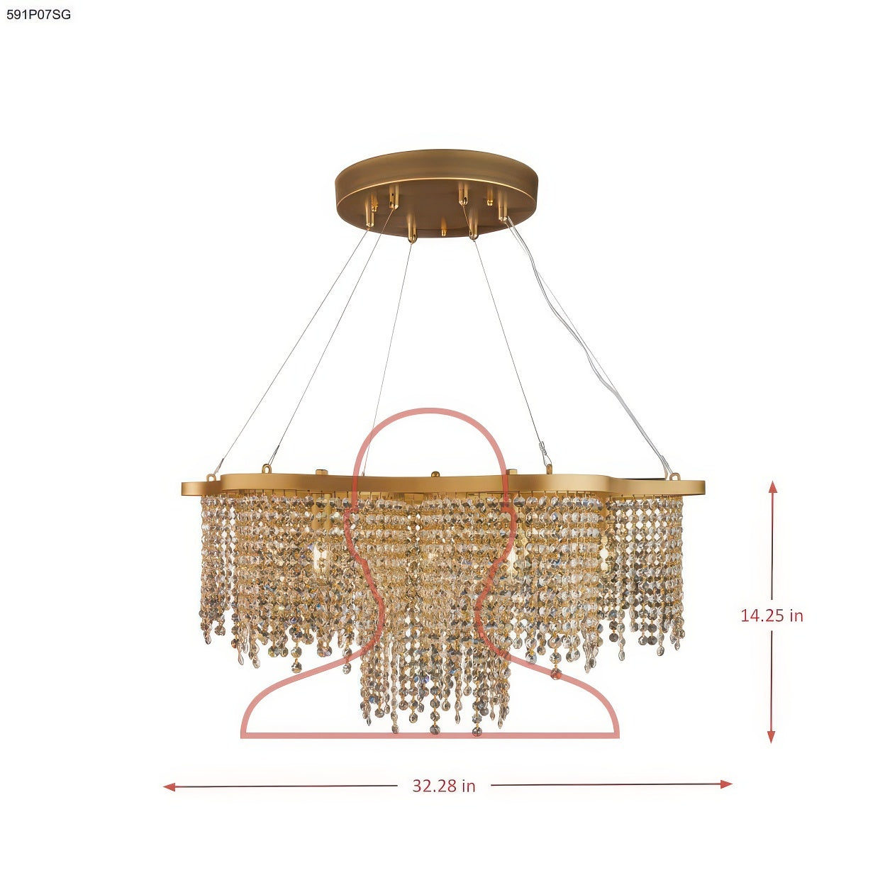 Deco Drippy 7 Light Dimmable Dining Pendant Chandelier