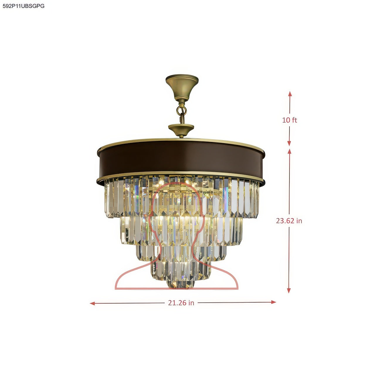 Strata 11 Light Dimmable Pendant Chandelier