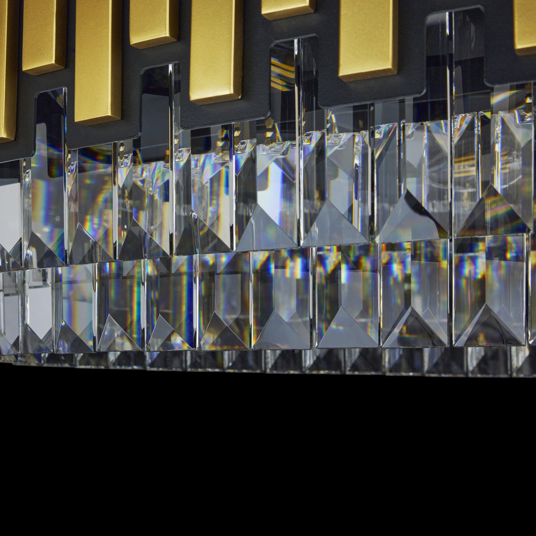 Black Tie 12 Light Dimmable Linear Pendant - Black and Satin Gold