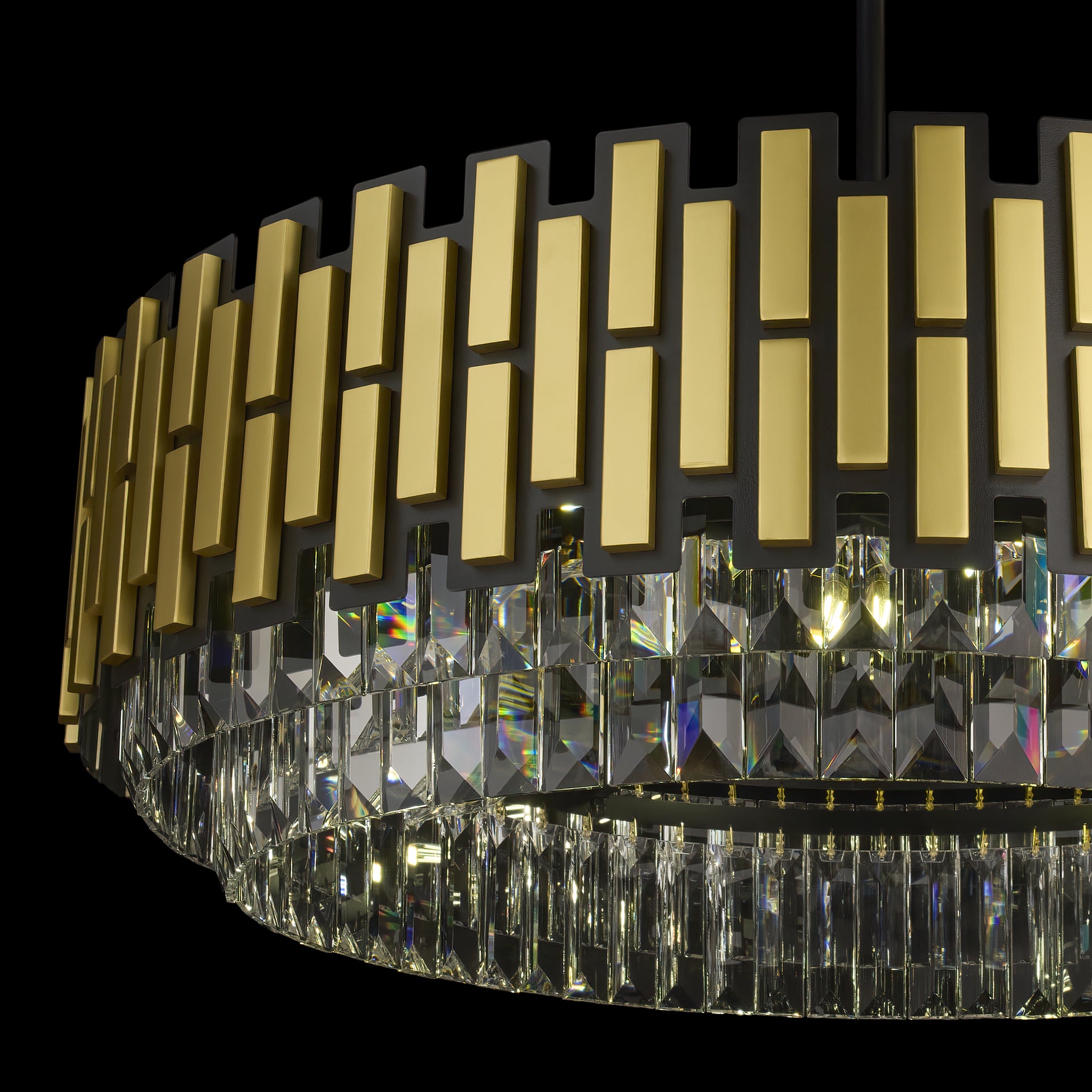 Black Tie 9 Light Dimmable Crystal Pendant Chandelier