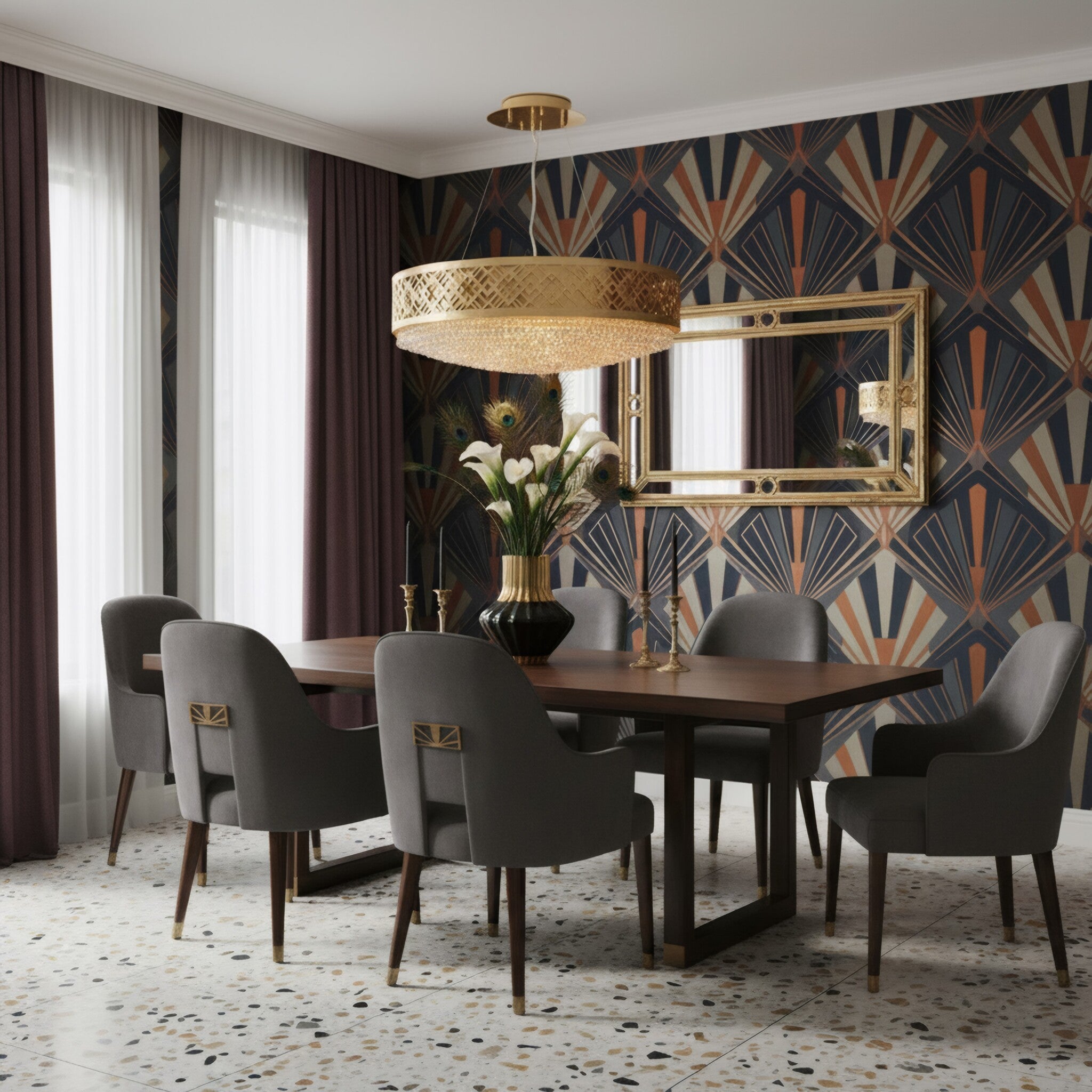 Gilded Stage 12 Light Dimmable Pendant Chandelier - Polished Gold/Satin Gold