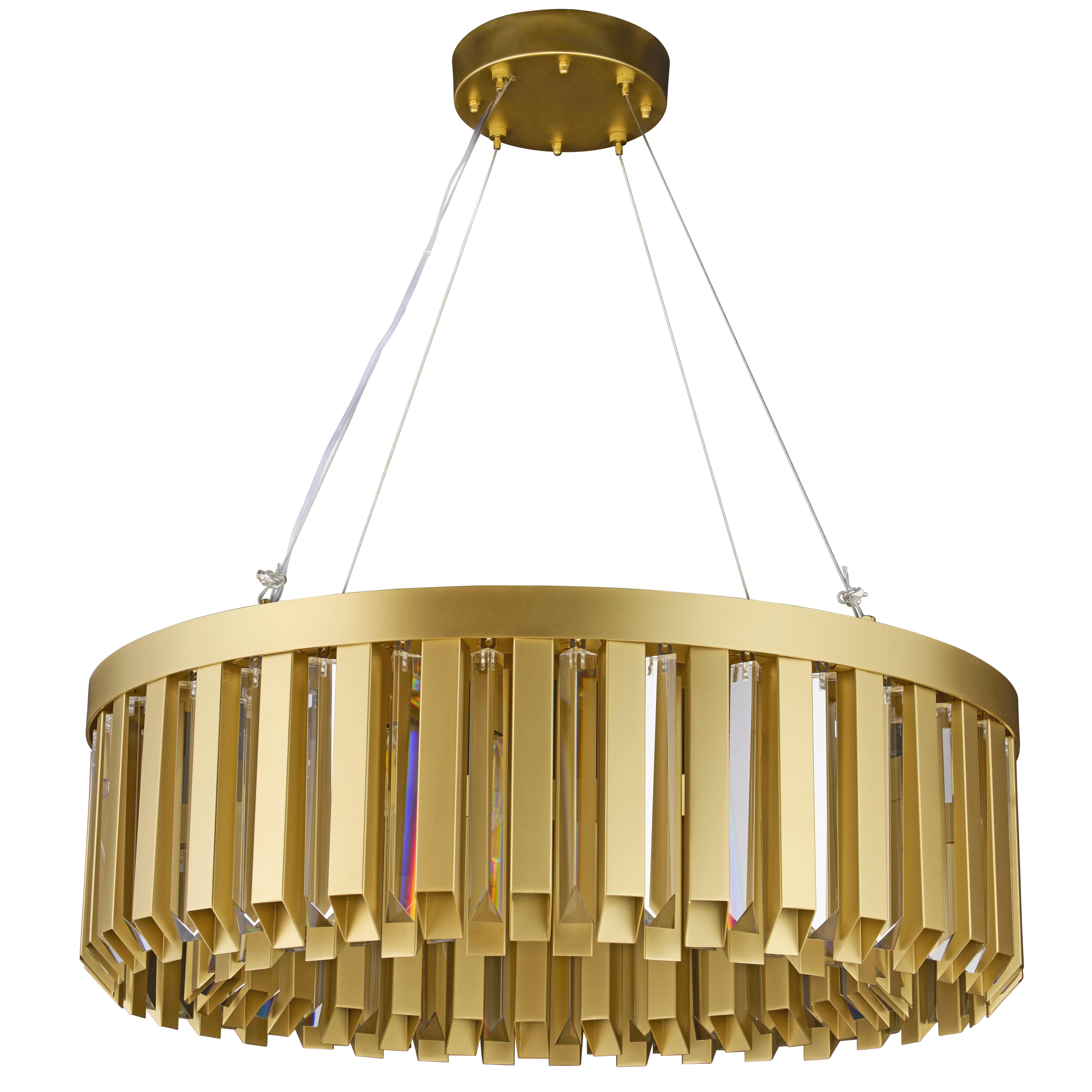 Halo Seventies 8 Light Dimmable Pendant Chandelier - Satin Gold