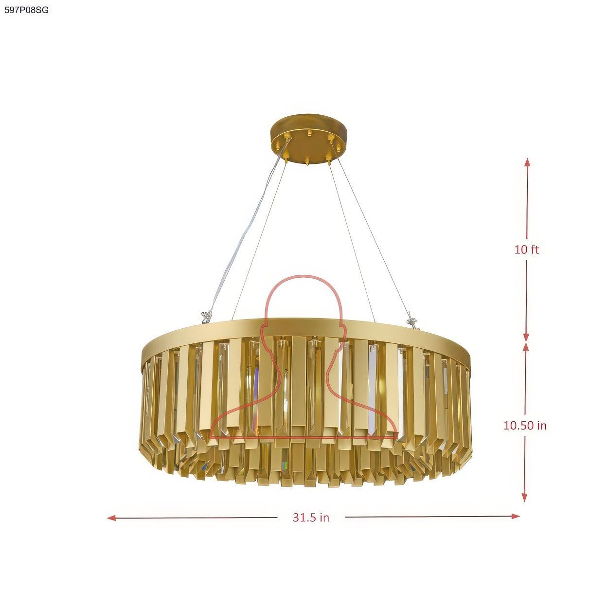 Halo Seventies 8 Light Dimmable Pendant Chandelier