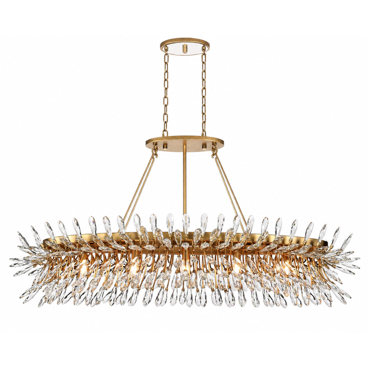 The Royal Treatment 5 Light Linear Chandelier - Brass Kisser