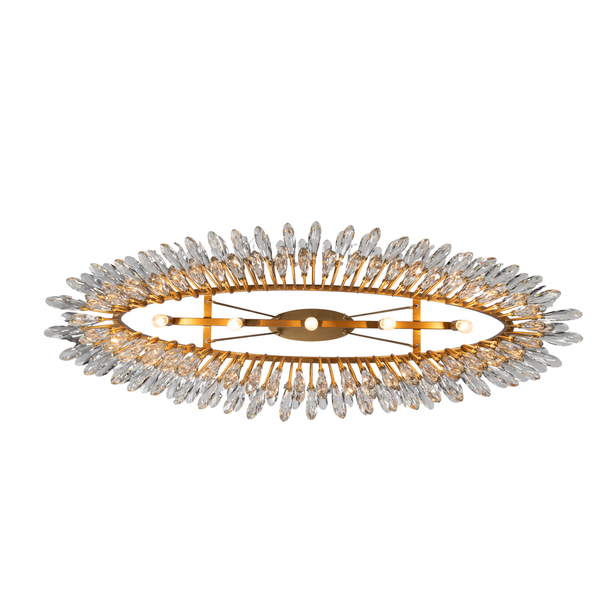 The Royal Treatment 5 Light Linear Chandelier - Brass Kisser