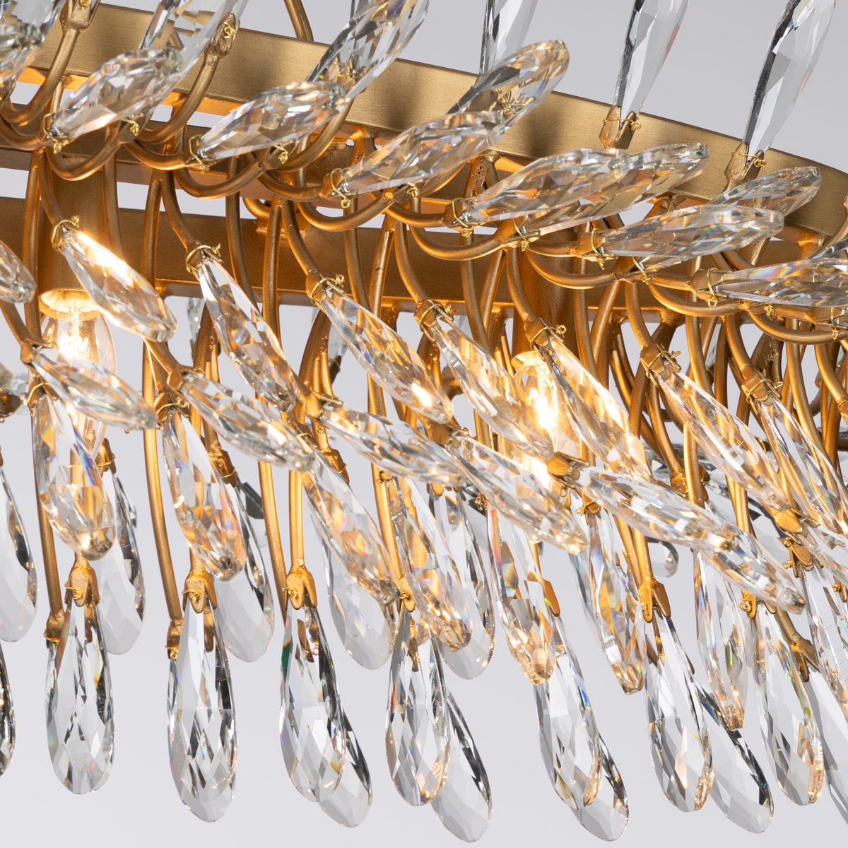 The Royal Treatment 5 Light Linear Chandelier - Brass Kisser
