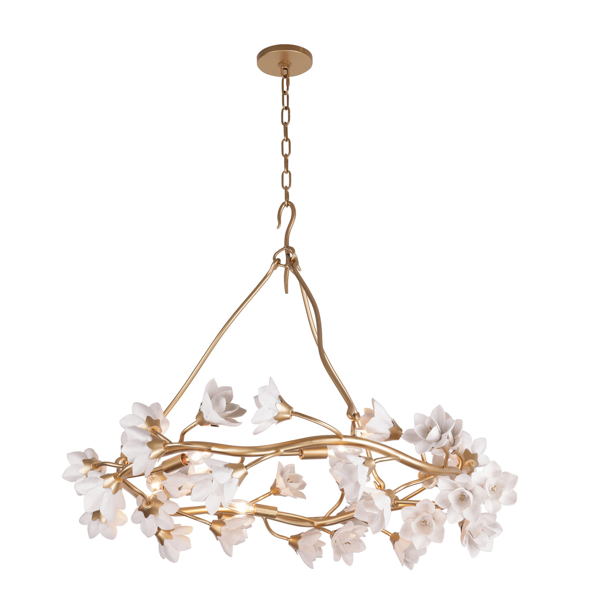 Petal to the Metal 6 Light Chandelier - French Gold