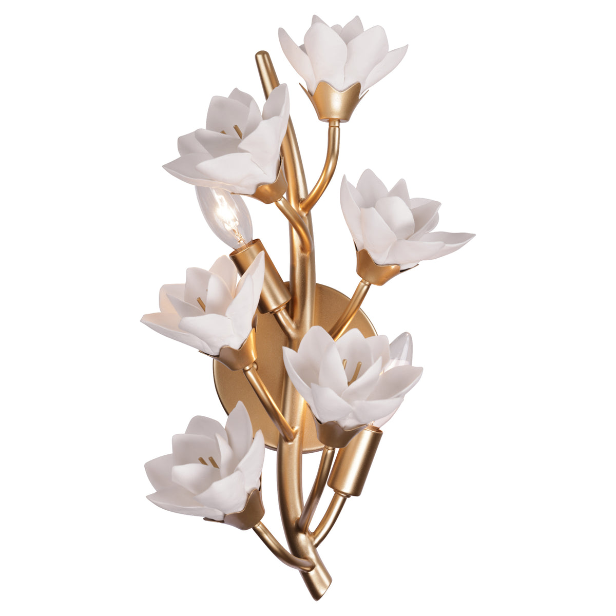 Petal to the Metal 2 Light Wall Sconce - French Gold
