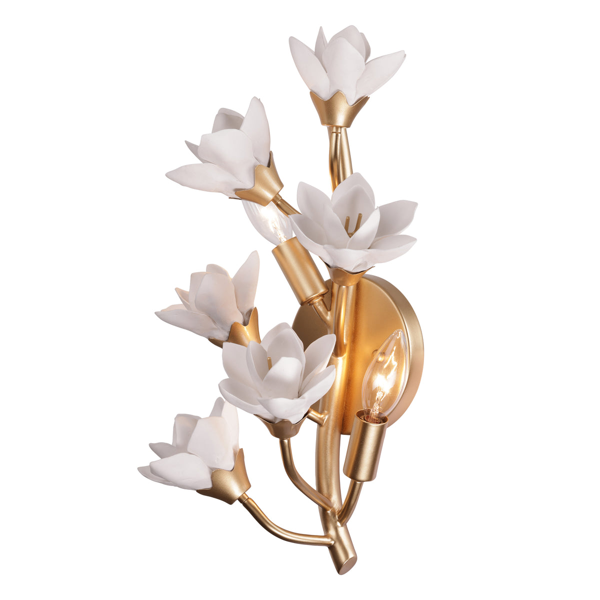 Petal to the Metal 2 Light Wall Sconce - French Gold